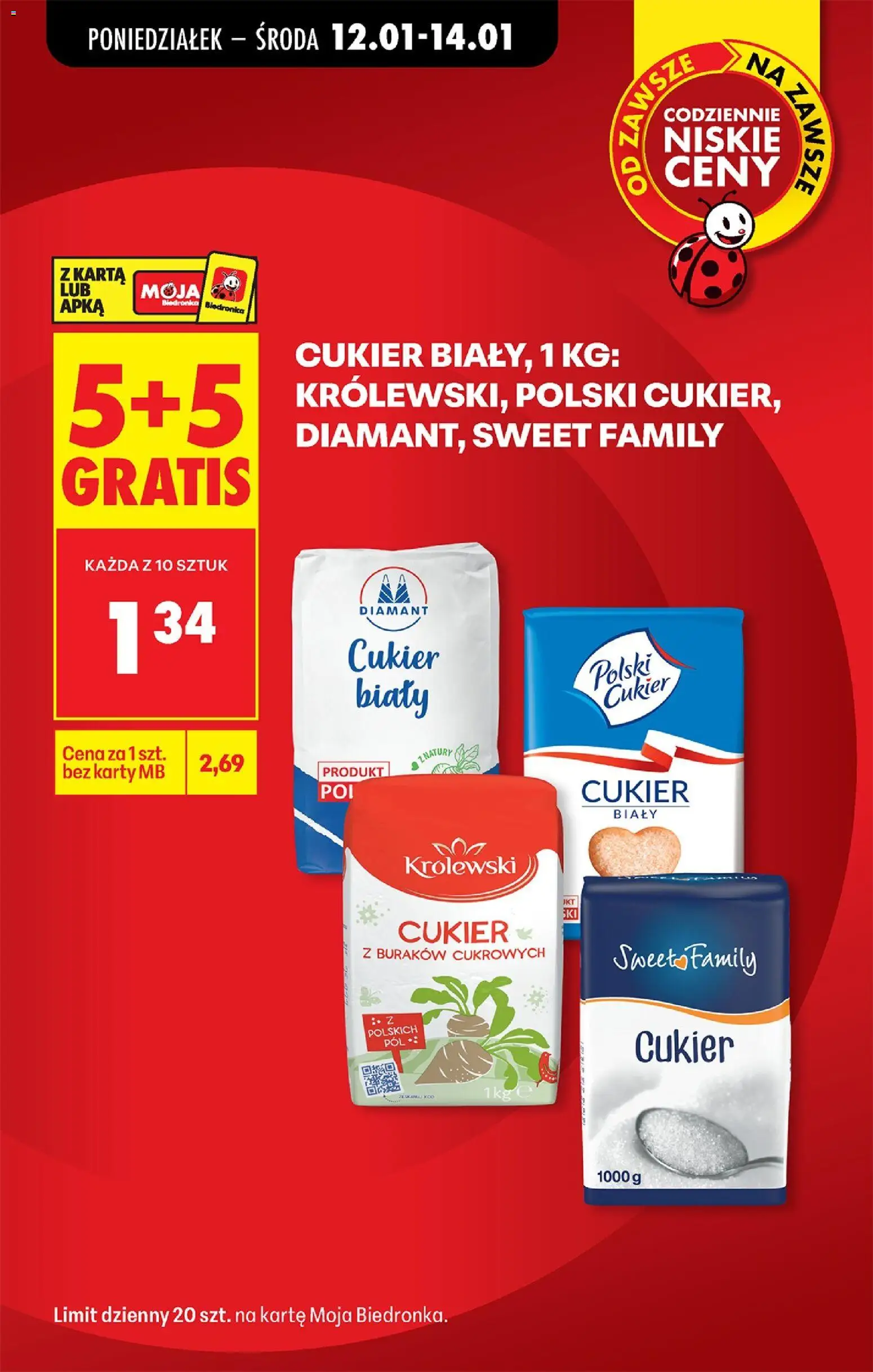 Biedronka gazetka od 12.01.2026 | Strona: 2 | Produkty: Karta, Cukier biały, Cukier