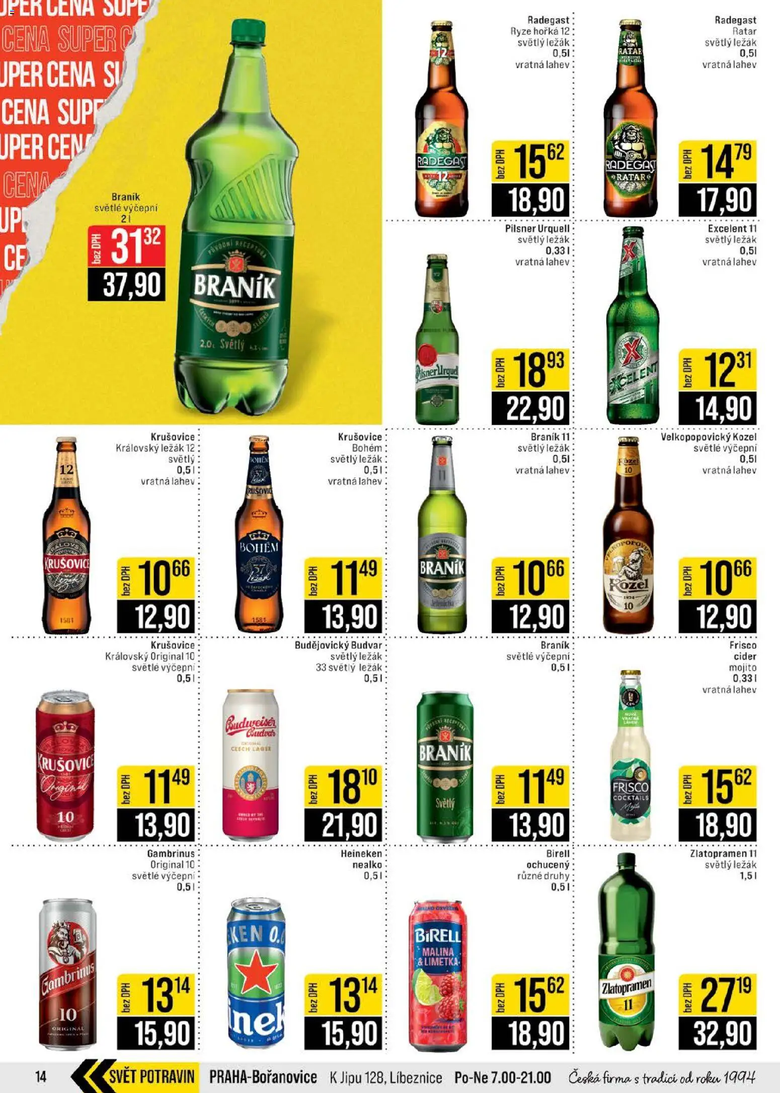 Jip leták - Cash & Carry od 14.01.2026 | Strana: 14 | Produkty: Velkopopovický Kozel, Mojito, Radegast, Braník 11