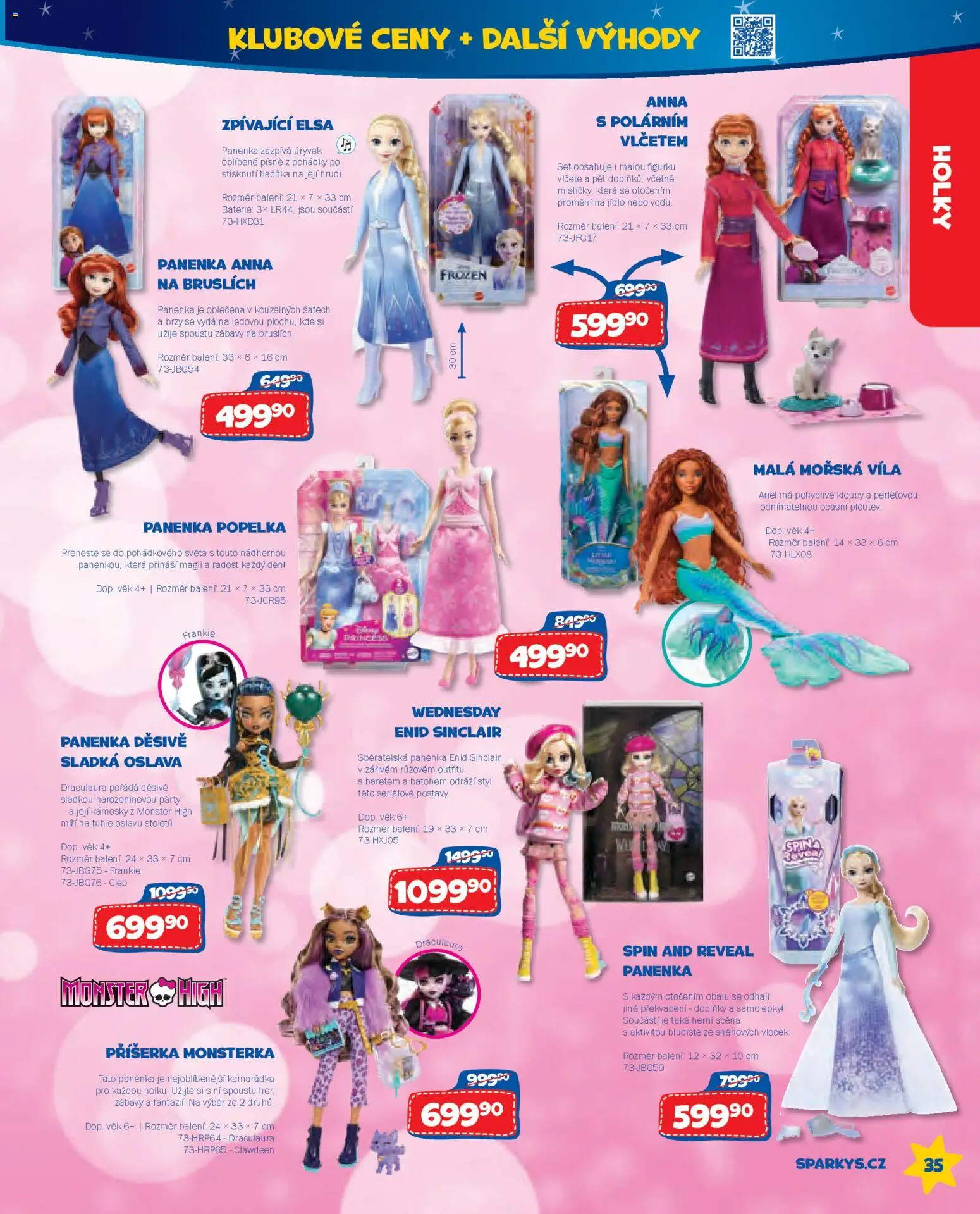 Sparkys katalog Léto 2026 od 01.05.2026 | Strana: 35 | Produkty: Panenka, Monster, Ariel, Baterie