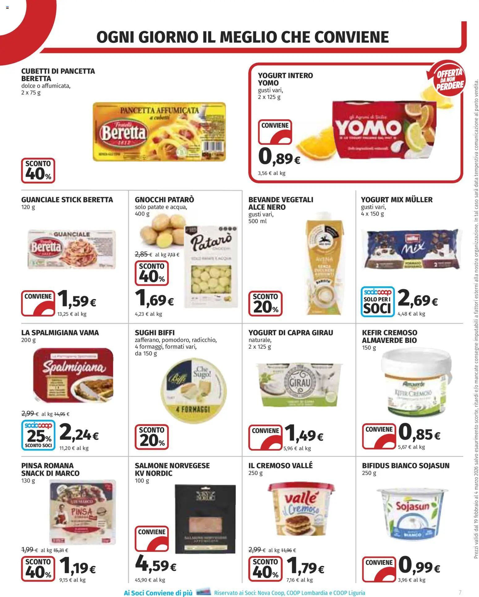 Volantino COOP del 19.02.2026 | Pagina: 7 | Prodotti: Salmone, Patate, Gnocchi, Guanciale