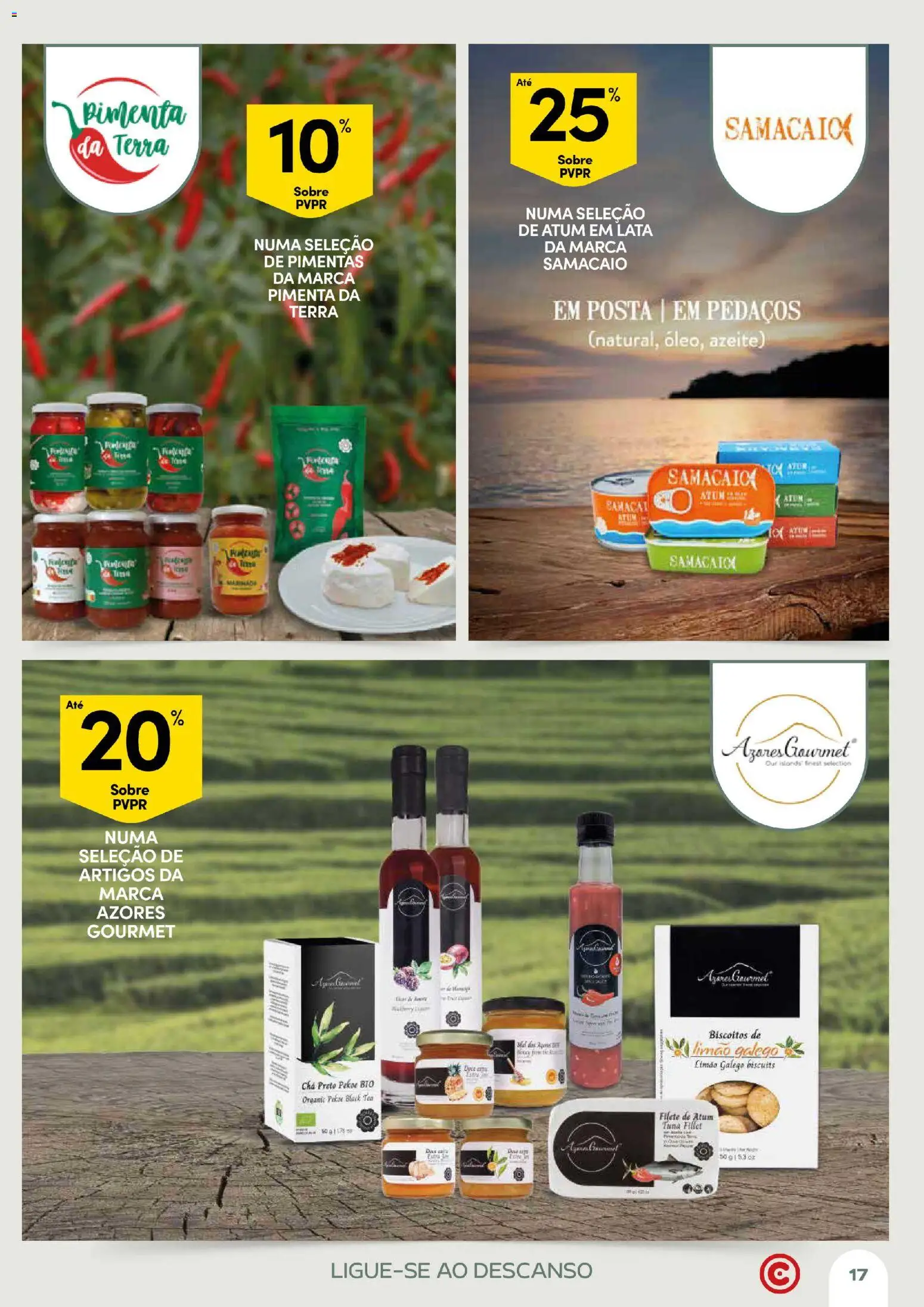 Continente Açores Momentos de pausa │ válido de 21.04.2026 | Página: 17 | Produtos: Azeite, Pimenta, Chá, Biscoitos