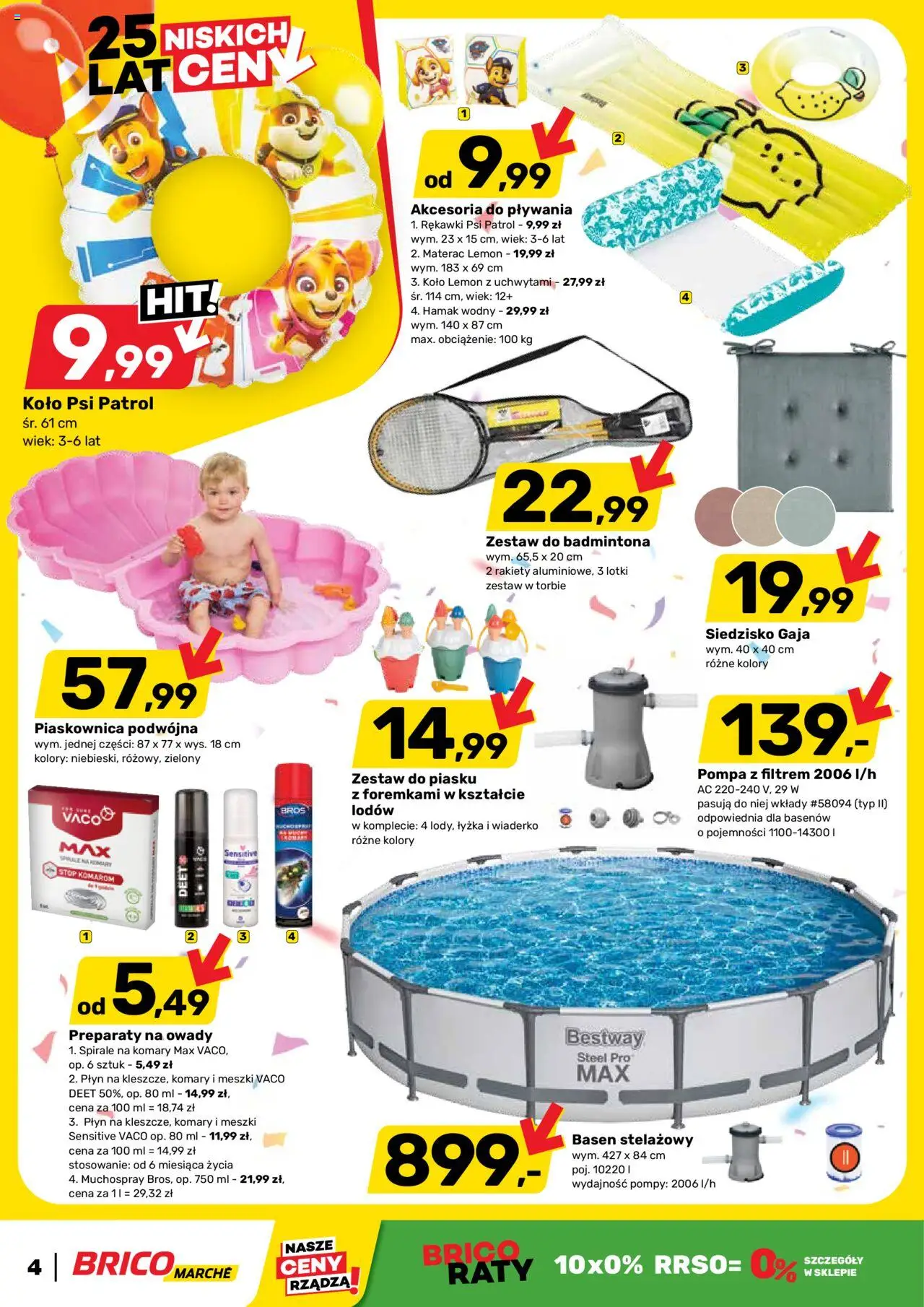 Brico Marché Gazetka od 11.06.2025 | Strona: 4 | Produkty: Materac, Basen, Hamak