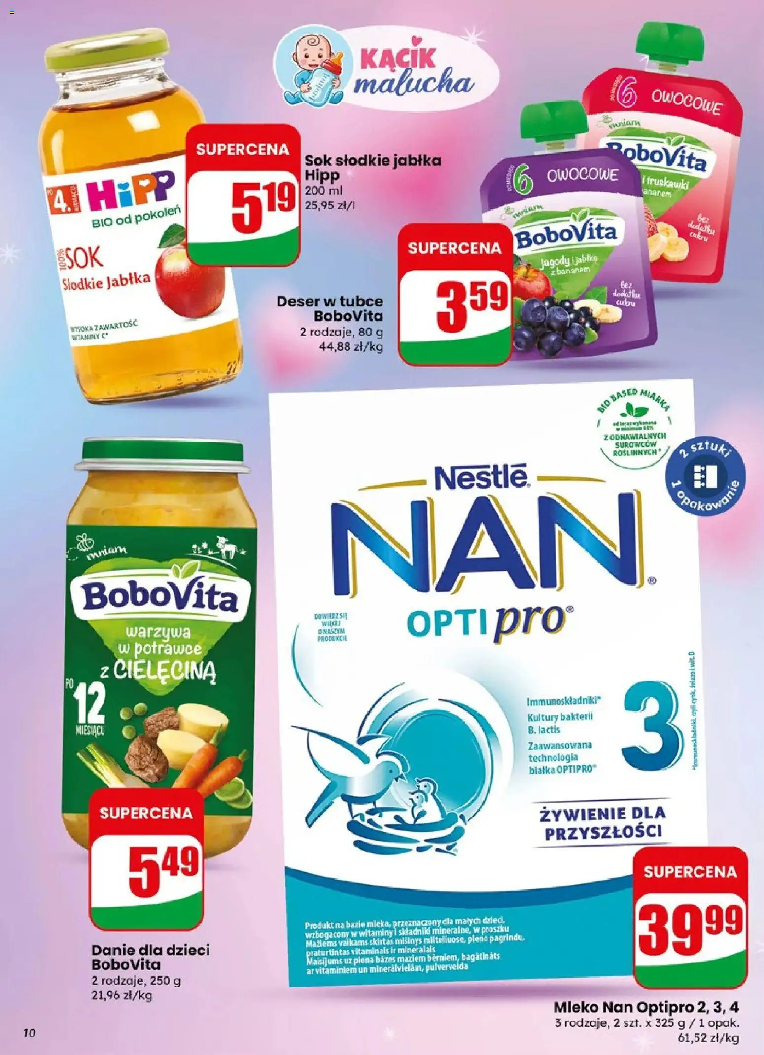 Dino gazetka od 08.04.2026 | Strona: 10 | Produkty: Mleko nan, Mleko, Truskawki, Warzywa