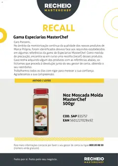 Pré-visualização Recheio - Gamas Especiarias Masterchef válido de 31.07.2025