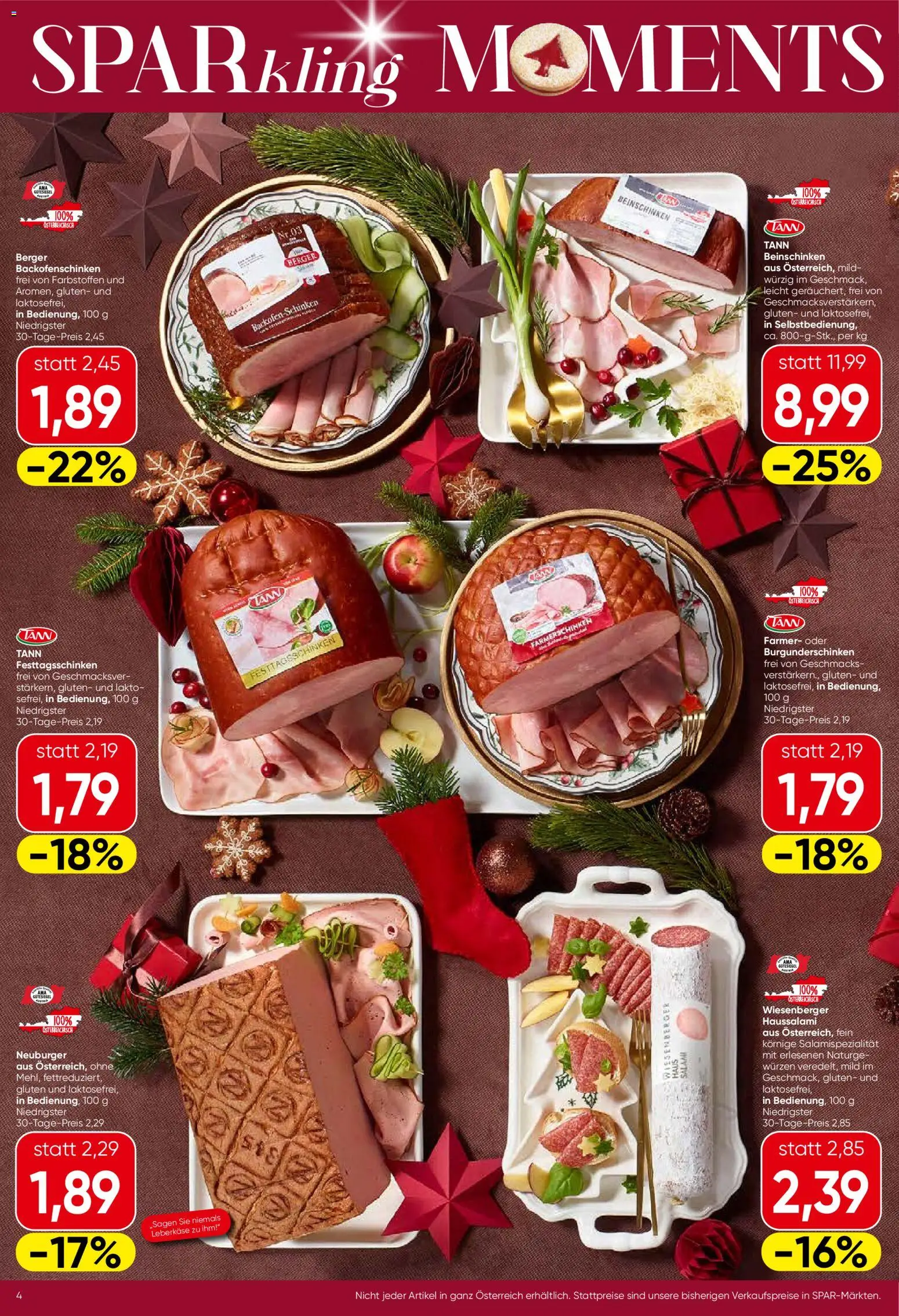 Spar Flugblatt - Burgenland gültig ab 18.12.2025 | Seite: 4 | Produkte: Salami, Schinken