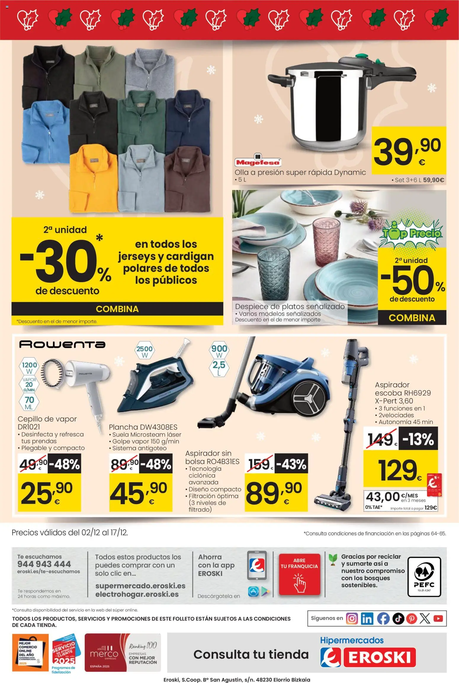 Eroski - Ofertón Navidad  │ válido desde el 27.11.2025 | Página: 72 | Productos: Escoba, Bolsa, Plancha, Aspirador