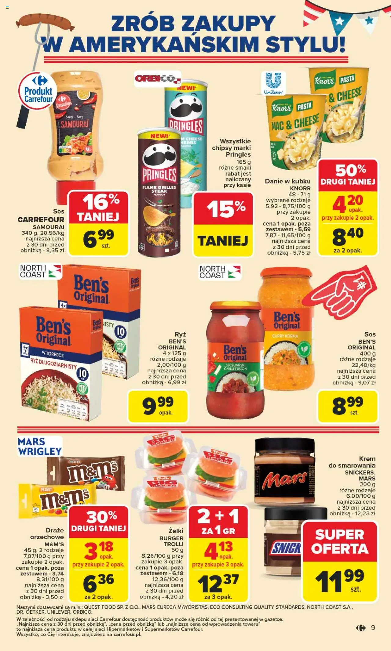 Carrefour Gazetka - Kuchnia amerykańska od 26.05.2025 | Strona: 9 | Produkty: Ryż długoziarnisty, Chipsy, Curry, Pringles