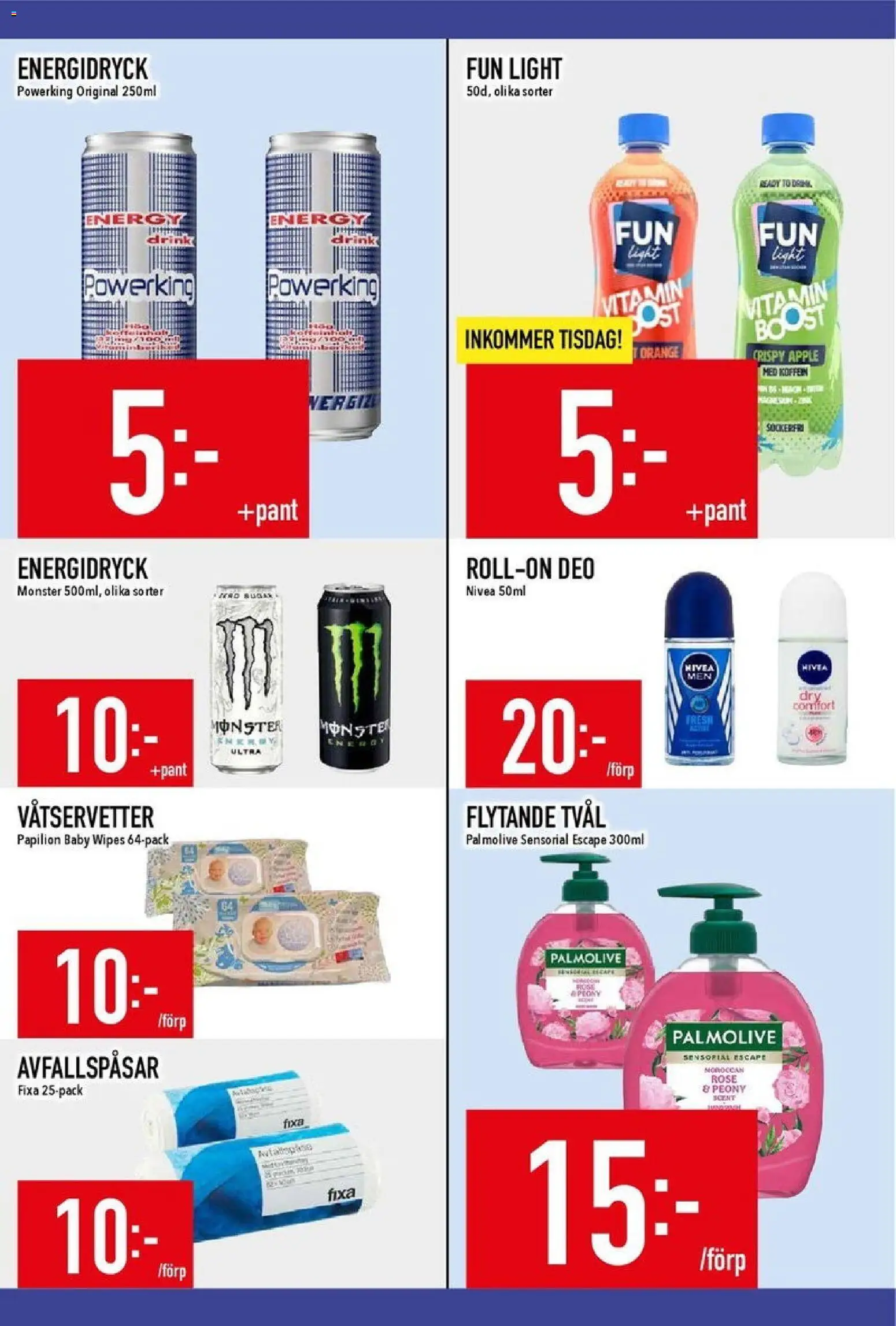 Matdax reklamblad aktuell från 05.01.2026 | Sida: 17 | Produkter: Avfallspåsar, Tvål, Energidryck, Äpple