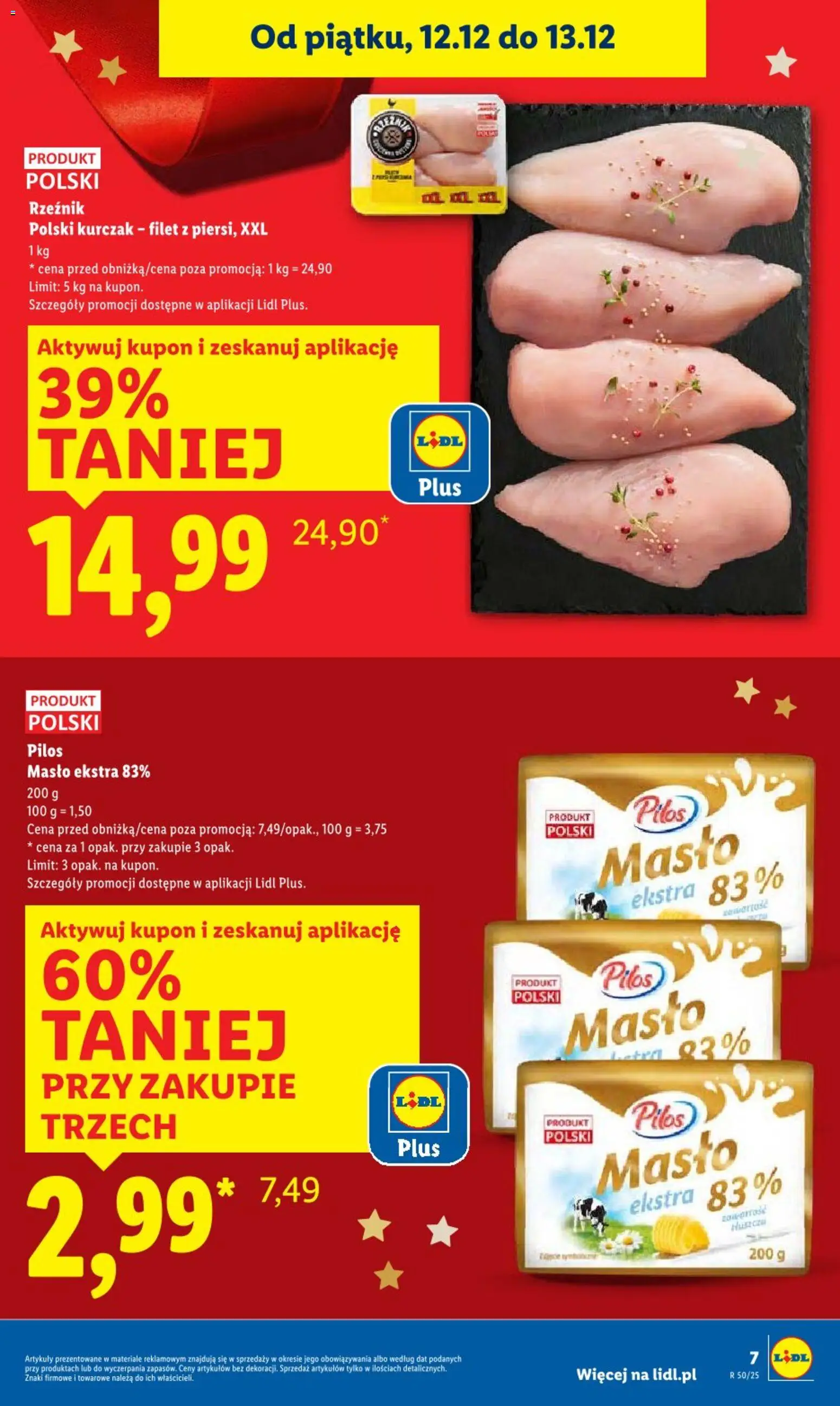 Lidl Gazetka od 11.12.2025 | Strona: 7 | Produkty: Kurczak, Piersi, Masło