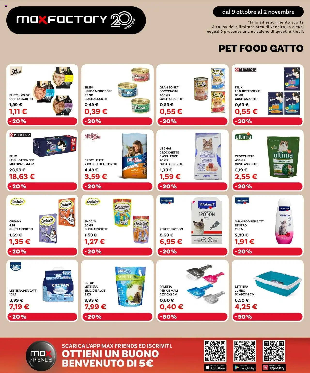 Volantino Max Factory del 09.10.2025 | Pagina: 29 | Prodotti: Shampoo, Paletta, Lettiera per gatti, Pollo