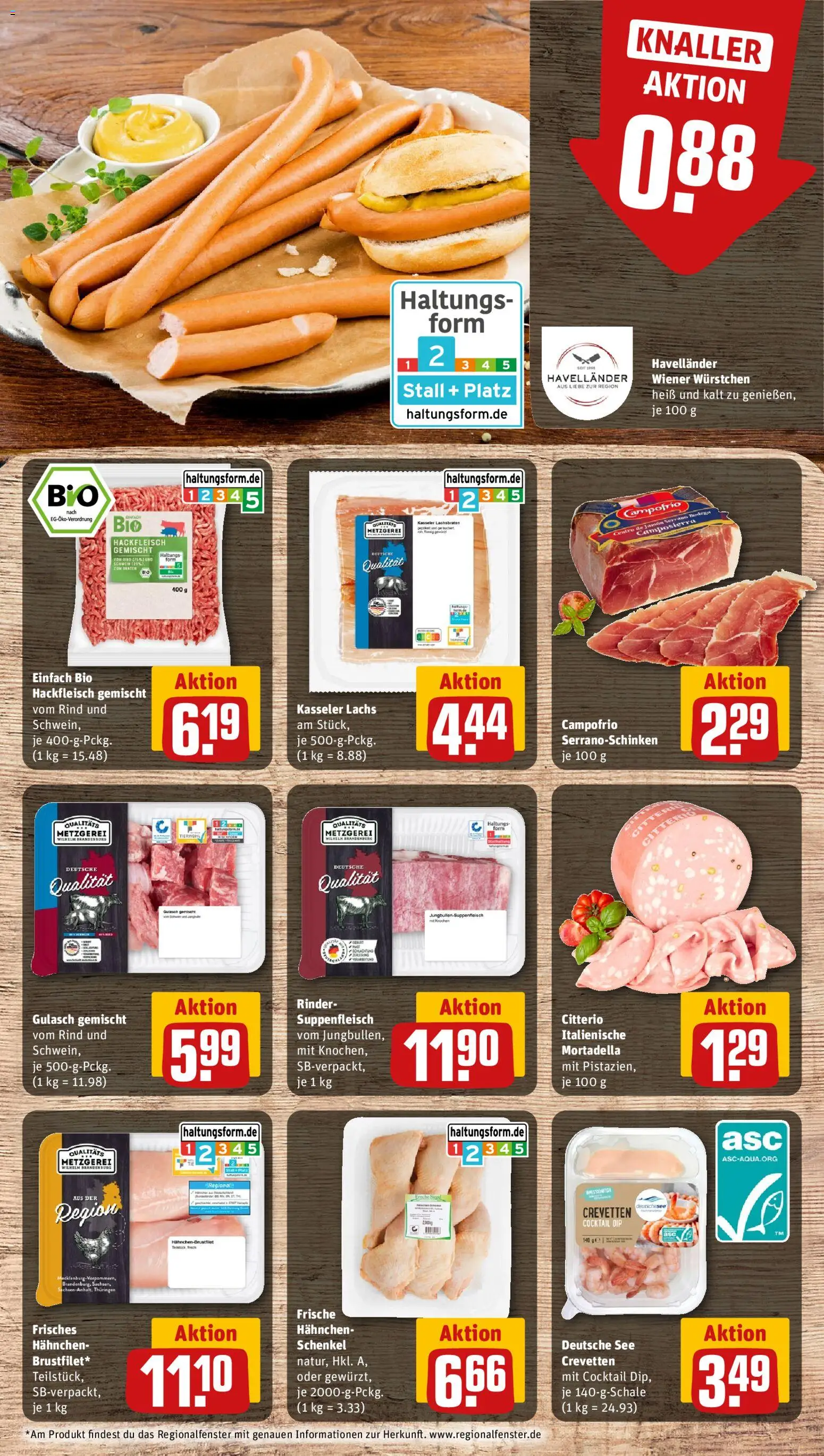 Rewe Prospekt 	 – gültig ab 16.02.2026 | Seite: 10 | Produkte: Wiener wurstchen, Gulasch, Suppenfleisch, Hackfleisch