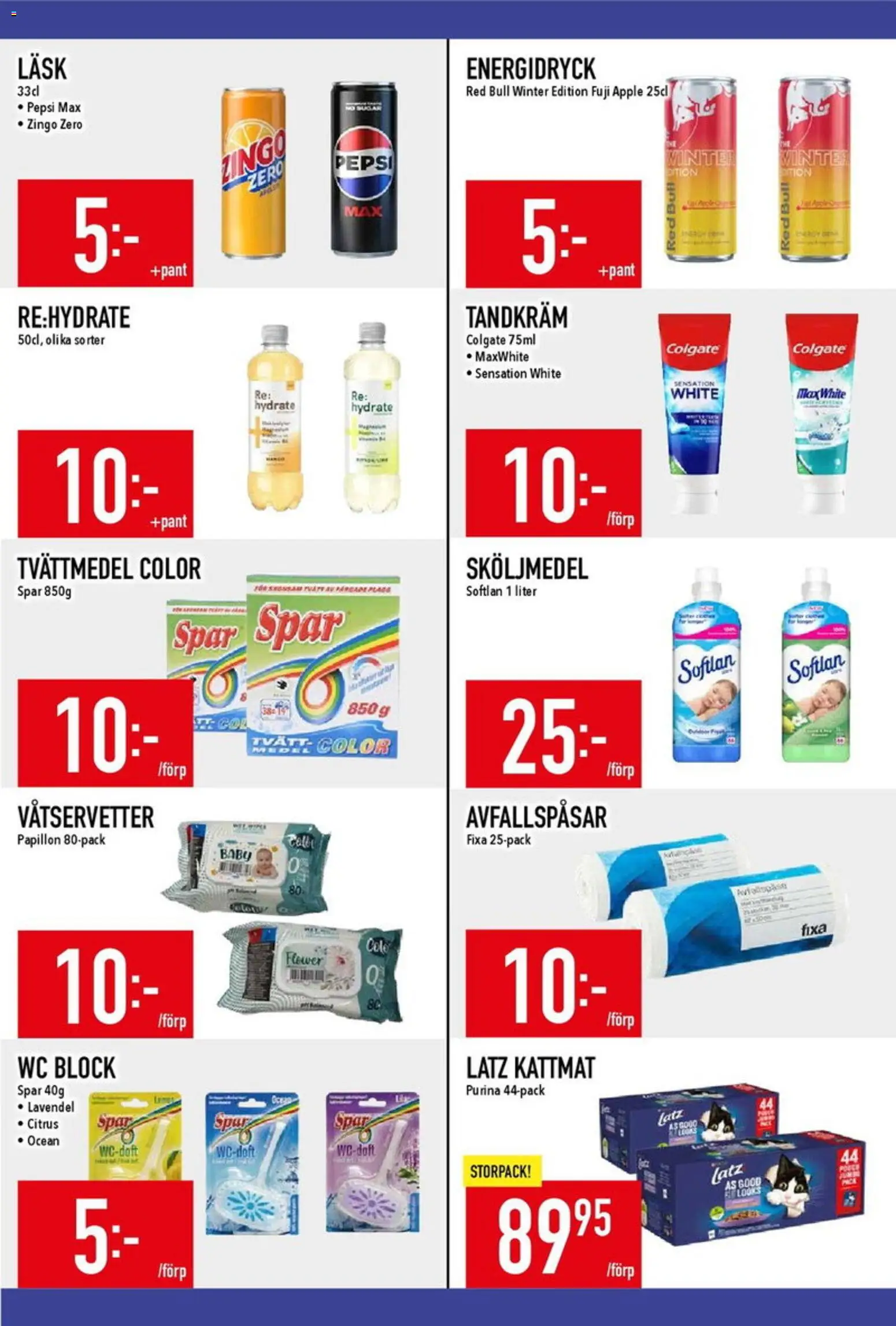 Matdax reklamblad aktuell från 20.04.2026 | Sida: 18 | Produkter: Red bull, Zingo, Tvättmedel, Äpple