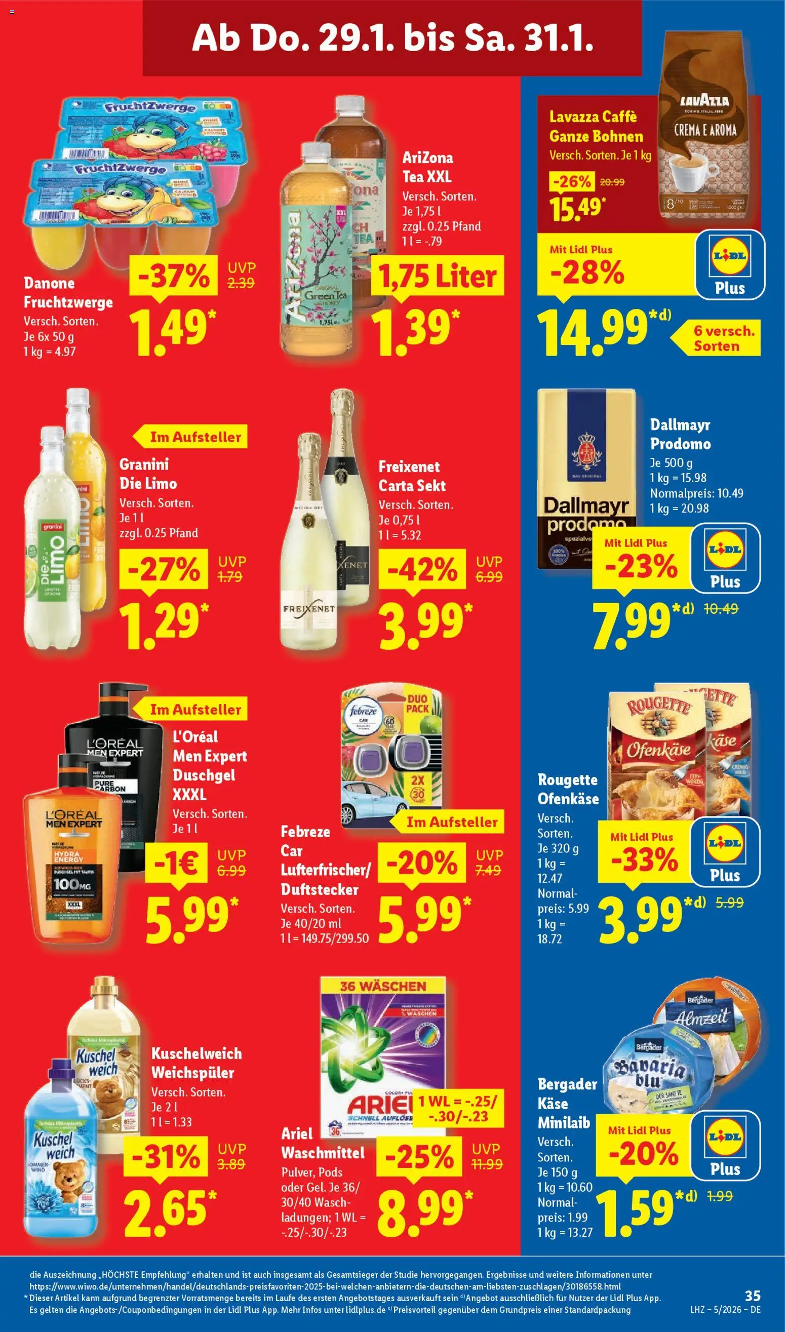 Lidl Prospekt Bestwig – gültig ab 26.01.2026 | Seite: 59 | Produkte: Lavazza, Fruchtzwerge, Kuschelweich, Waschmittel