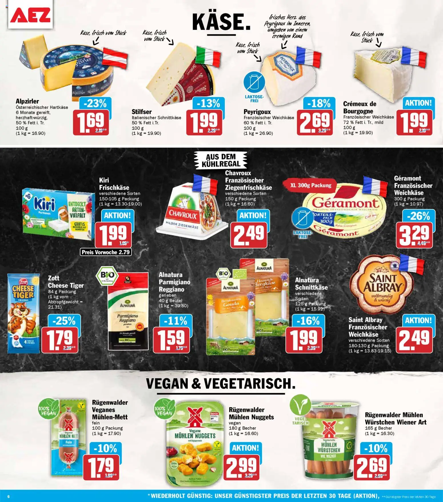 AEZ Prospekt 	 – gültig ab 02.03.2026 | Seite: 6 | Produkte: Geramont, Gouda, Ziegenkäse, Frischkase