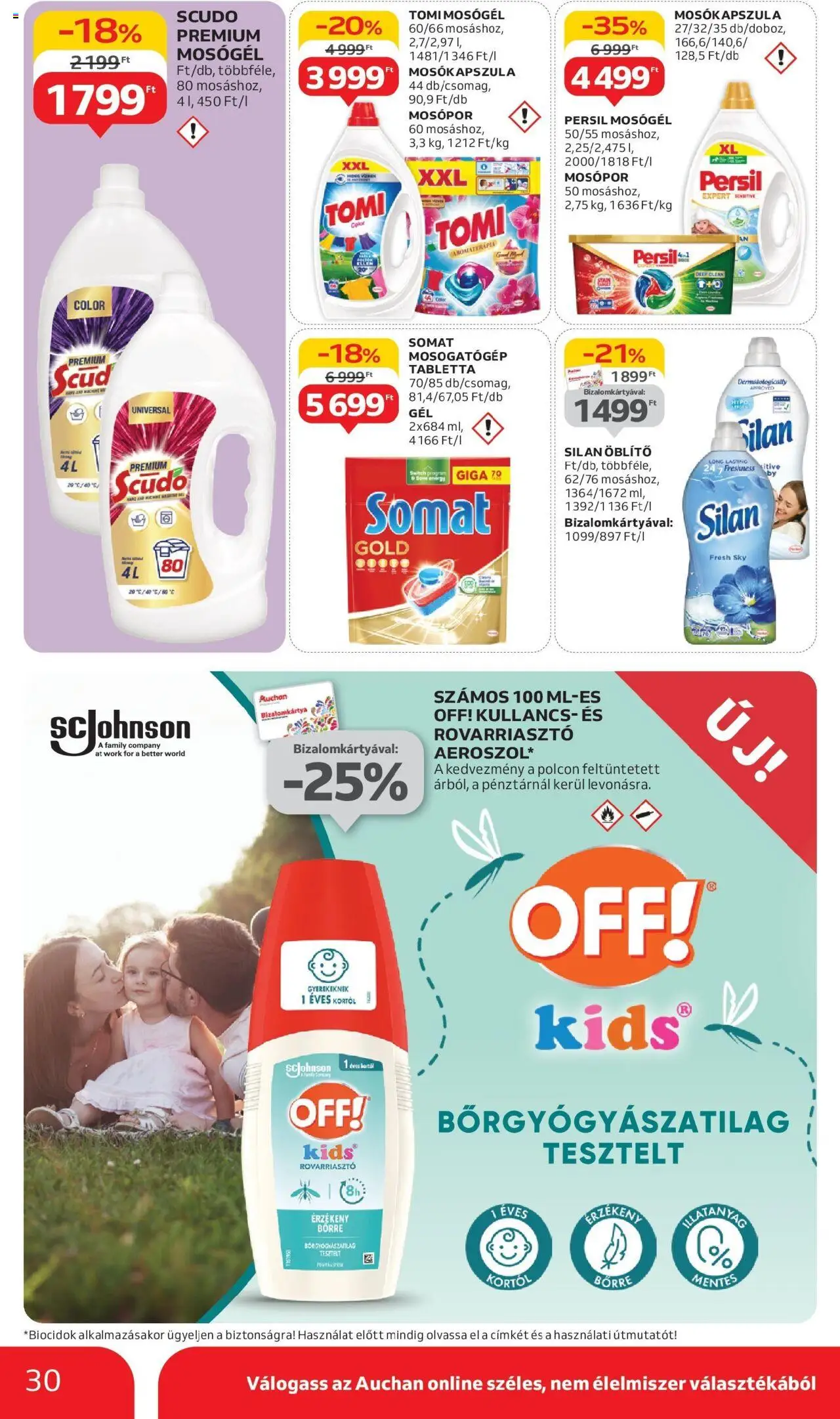 Auchan akciós ujság - amely érvényes a következő dátumtól: 29.05.2025 | Oldal: 30 | Termékek: Somat, Mosógél, Mosókapszula, Öblítő