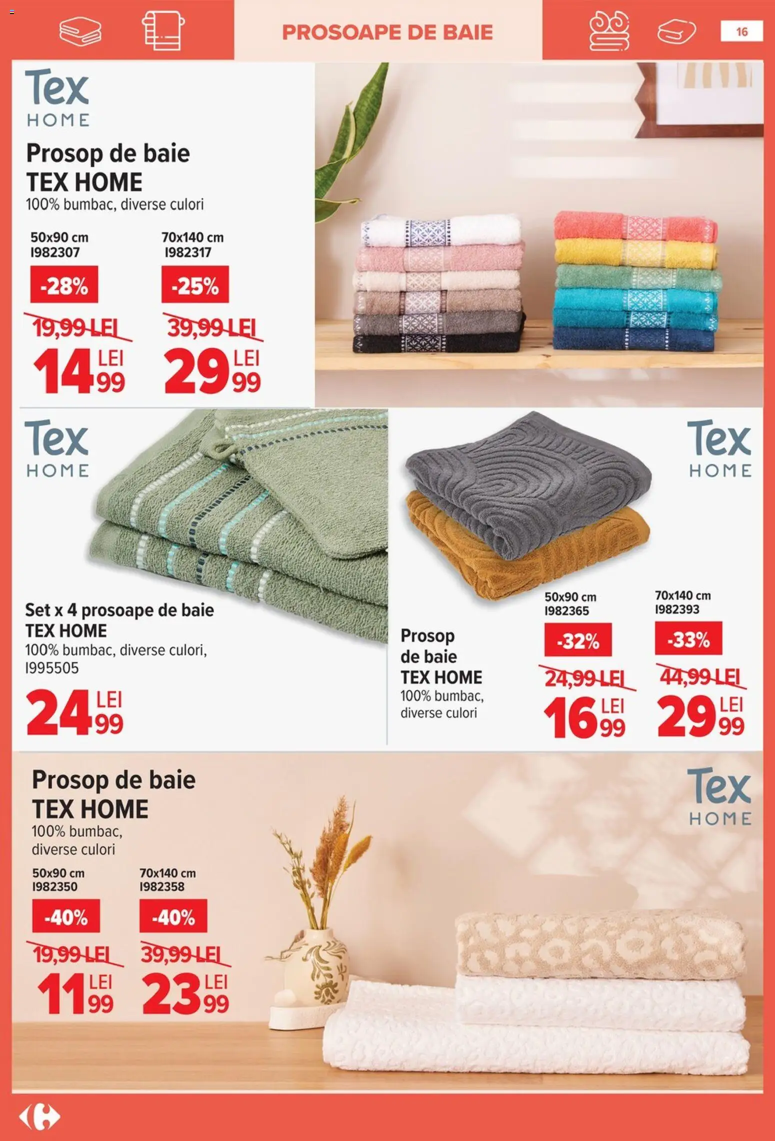 Noul catalog Carrefour – valabil de la 14.01.2026 | Pagină: 16 | Produse: Prosop de baie