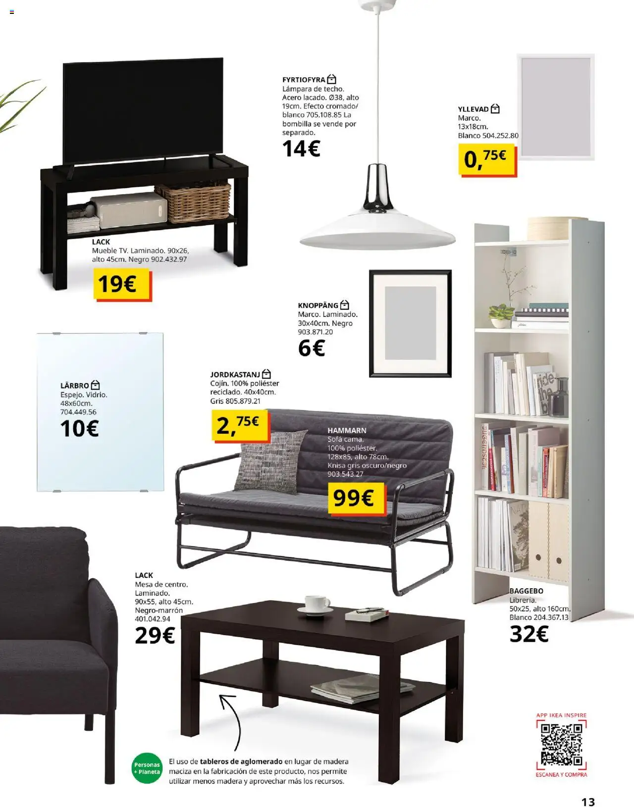 Catálogo IKEA Precios bajos.  │ válido desde el 01.09.2025 | Página: 13 | Productos: Bombilla, Sofá, Mesa, Lámpara