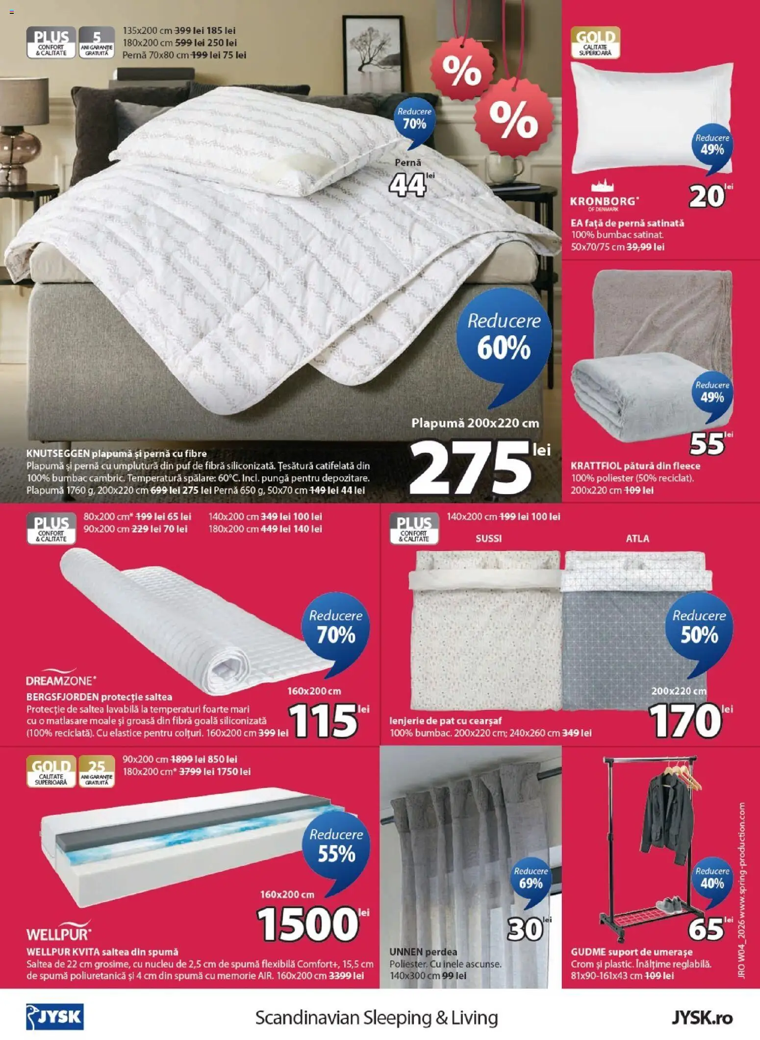 Noul catalog JYSK – valabil de la 24.01.2026 | Pagină: 16 | Produse: Pungă, Lenjerie de pat, Pătură, Perdea