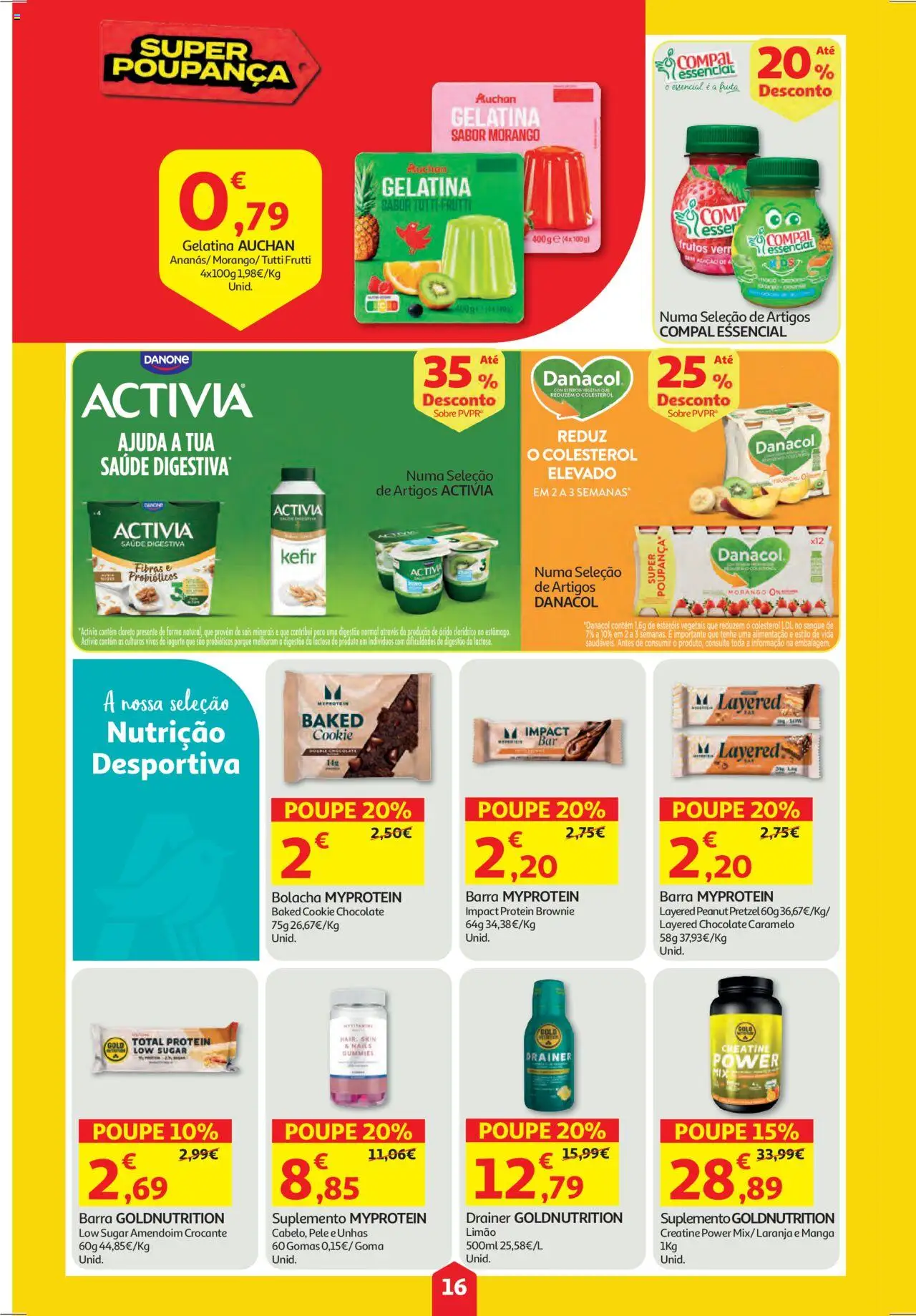Auchan folheto │ válido de 11.09.2025 | Página: 16 | Produtos: Gelatina, Probióticos, Iogurte, Chocolate