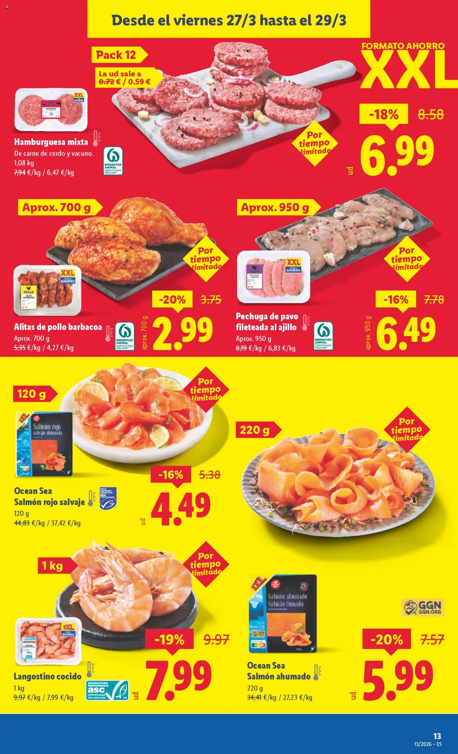 Lidl folleto │ válido desde el 23.03.2026 | Página: 21 | Productos: Cerdo, Barbacoa, Salmón ahumado, Σοκολατούχο γάλα