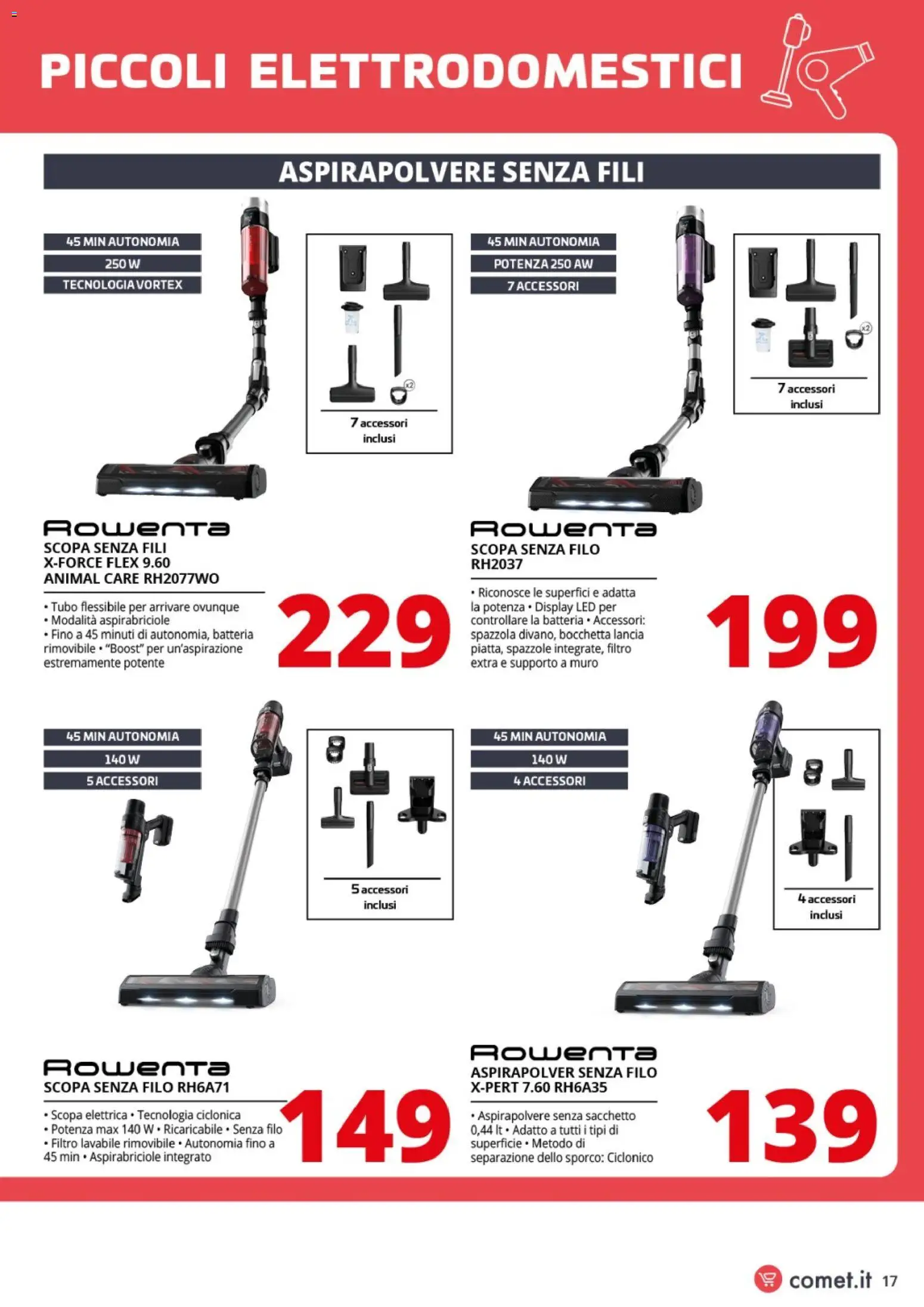 Volantino Comet del 20.02.2026 | Pagina: 17 | Prodotti: Spazzola, Scopa elettrica, Tubo, Scopa