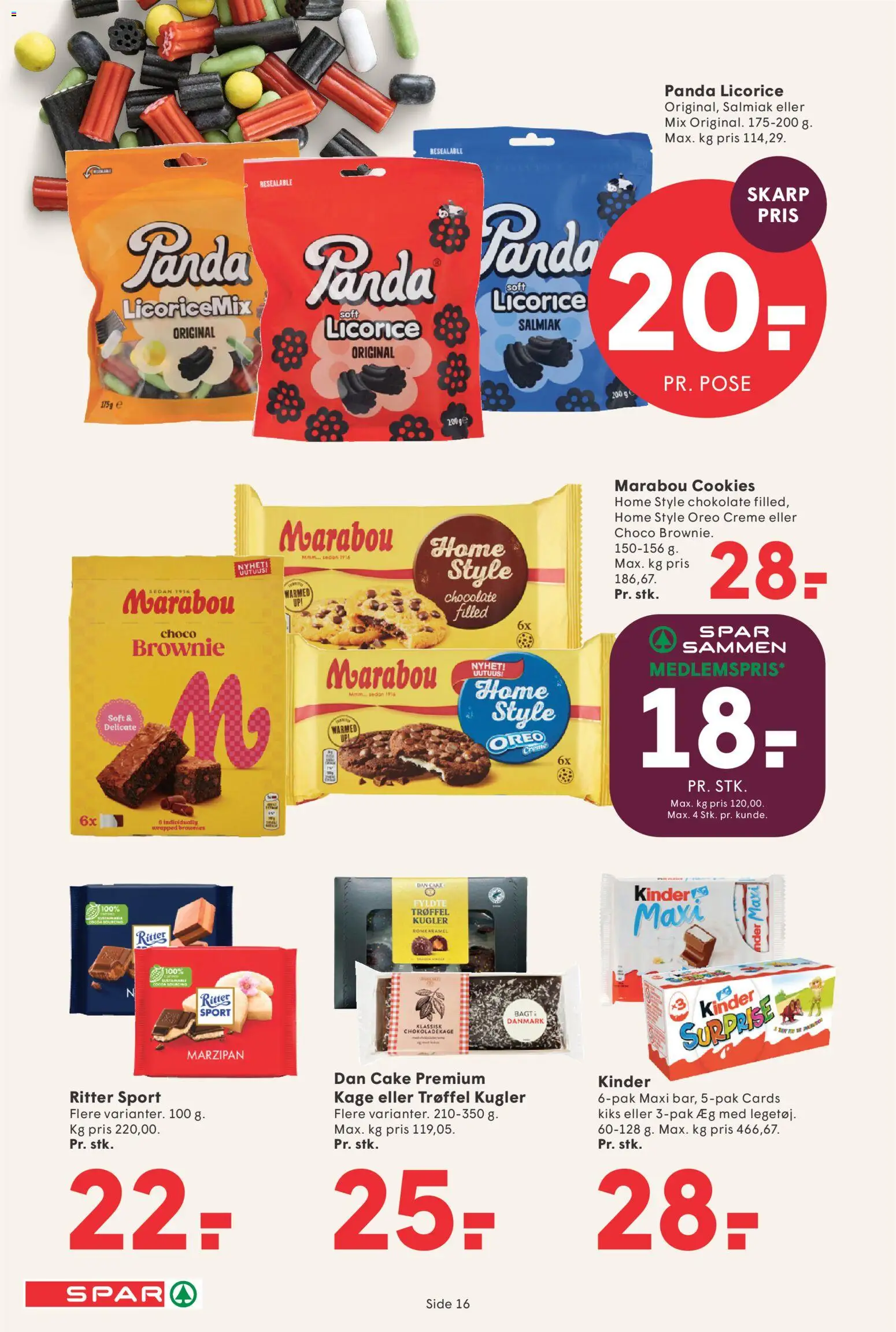 Spar tilbudsavis – gyldig fra 23.01.2026 | Side: 16 | Produkter: Brownies, Creme, Cookies, Oreo