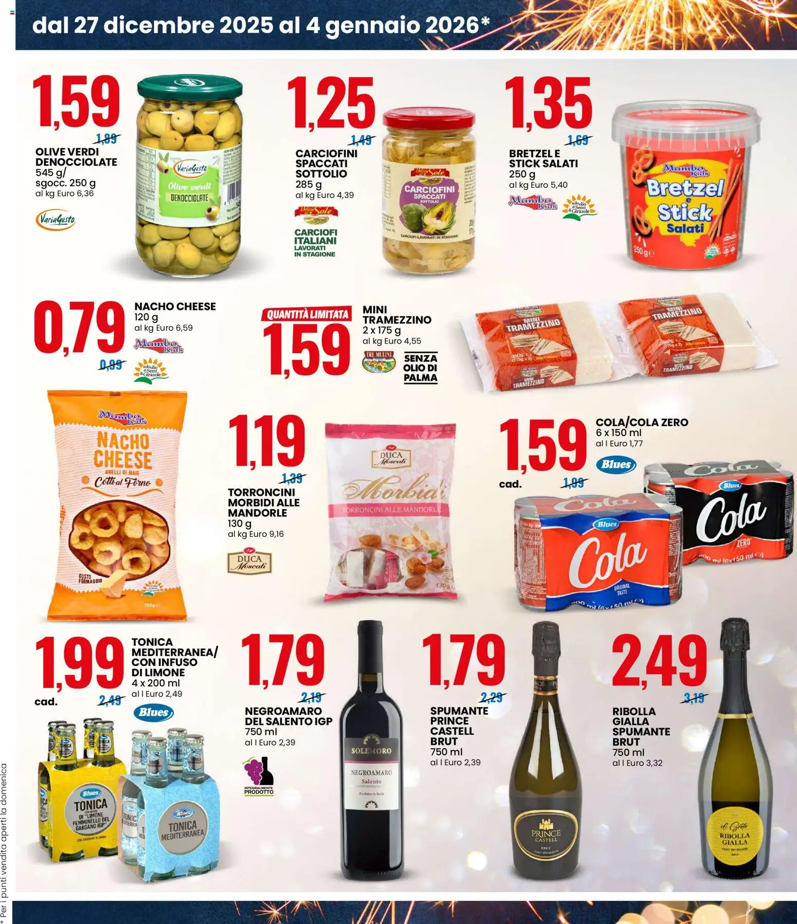 Volantino Eurospin del 27.12.2025 | Pagina: 3 | Prodotti: Vino, Mais, Torroncini, Tramezzino
