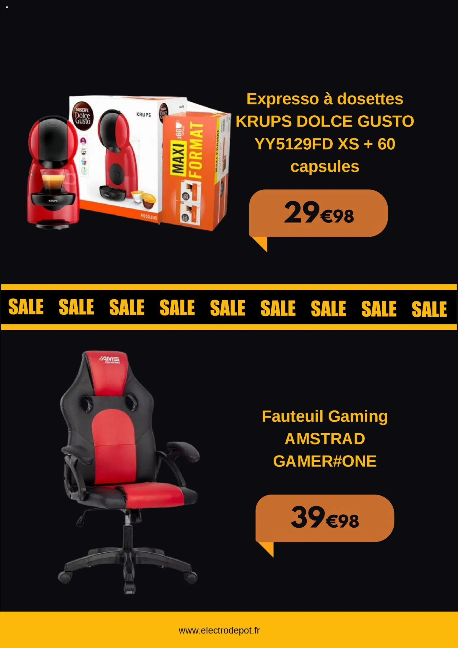{H1} | Page: 5 | Produits: Dolce Gusto, Krups, Fauteuil