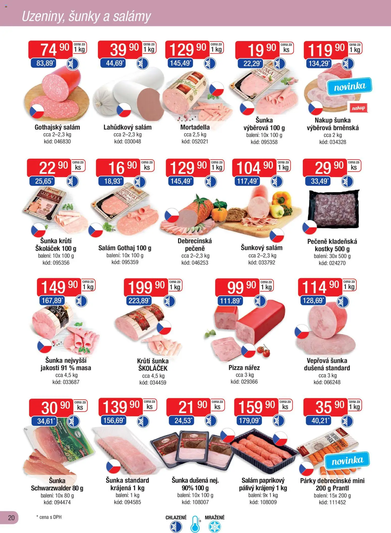 Astur & Qanto leták - Velkoobchod fresh 11/2025 od 01.11.2025 | Strana: 20 | Produkty: Šunka, Šunkový salám, Gothajský salám, Mortadella