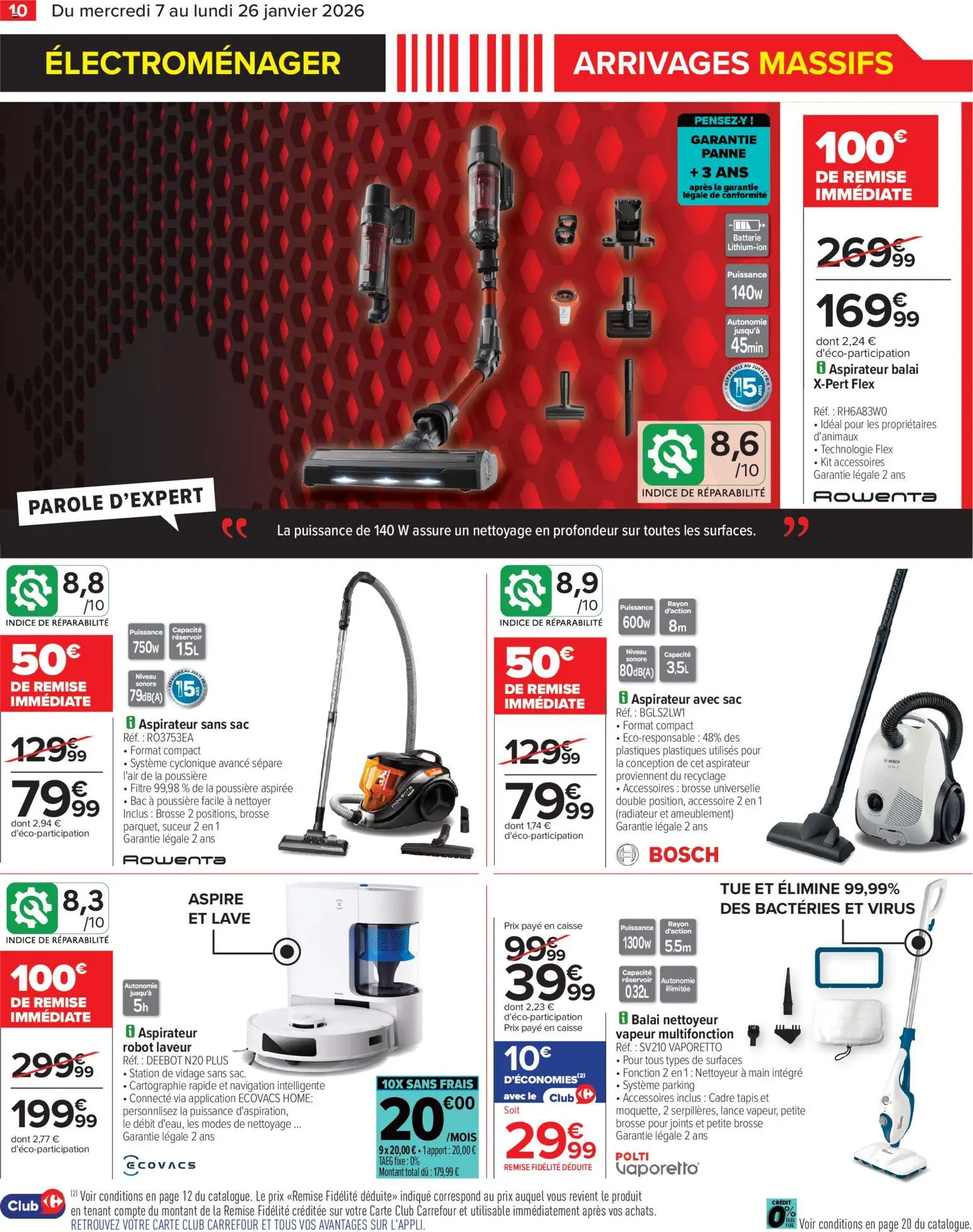 {H1} | Page: 12 | Produits: Aspirateur, Navigation, Radiateur, Batterie