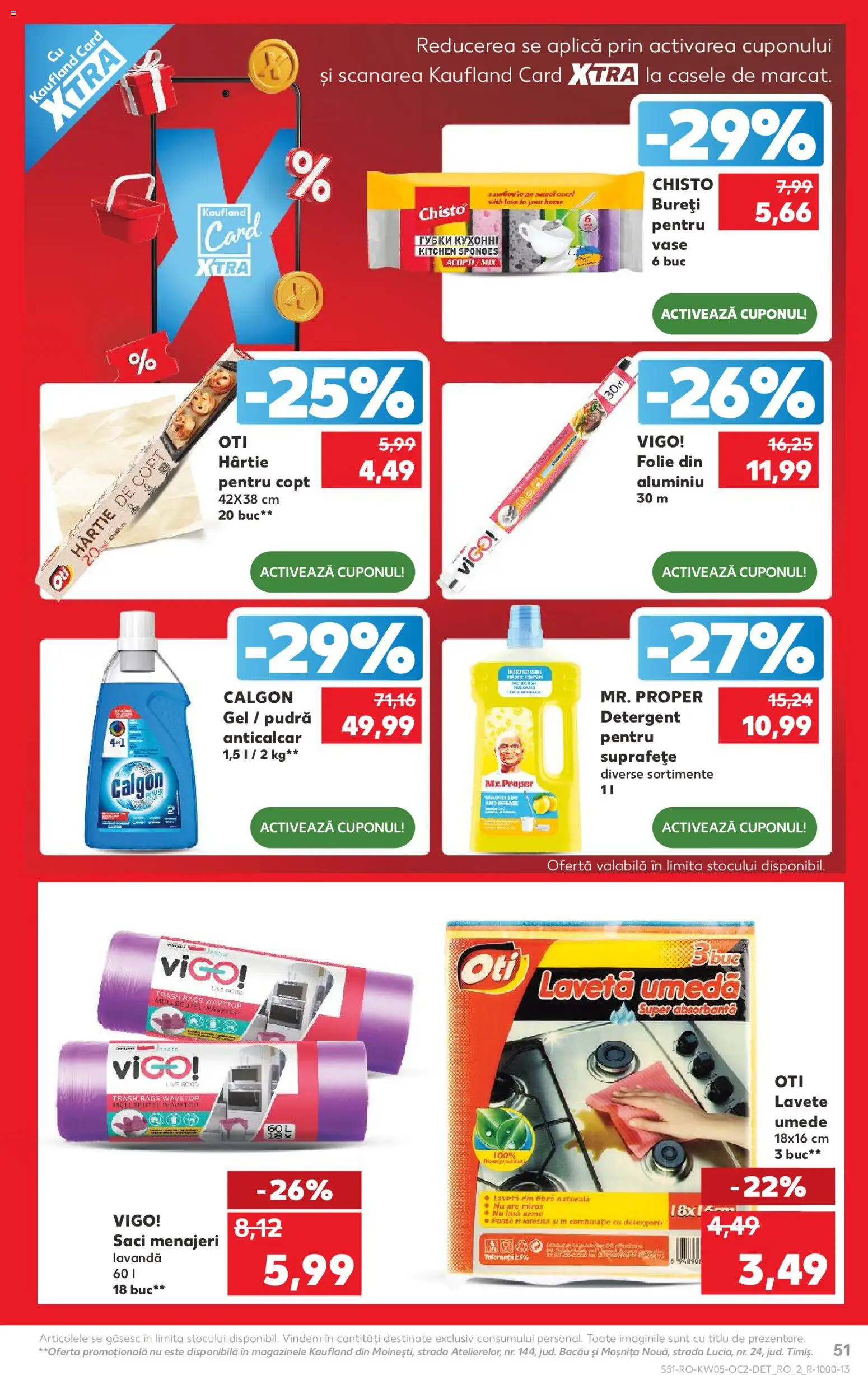 Noul catalog Kaufland – valabil de la 28.01.2026 | Pagină: 51 | Produse: Pudră, Detergent, Lavete, Absorbante