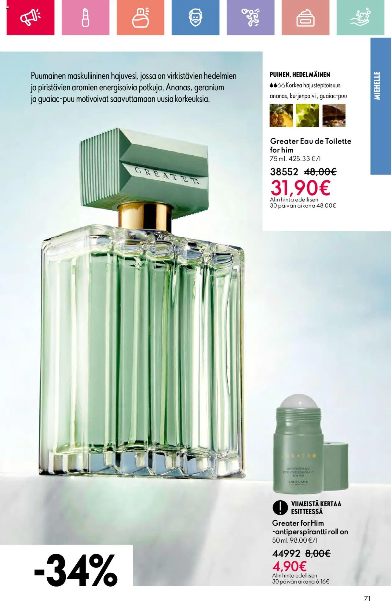  | Sivu: 71 | Tuotteet: Eau de toilette, Antiperspirantti
