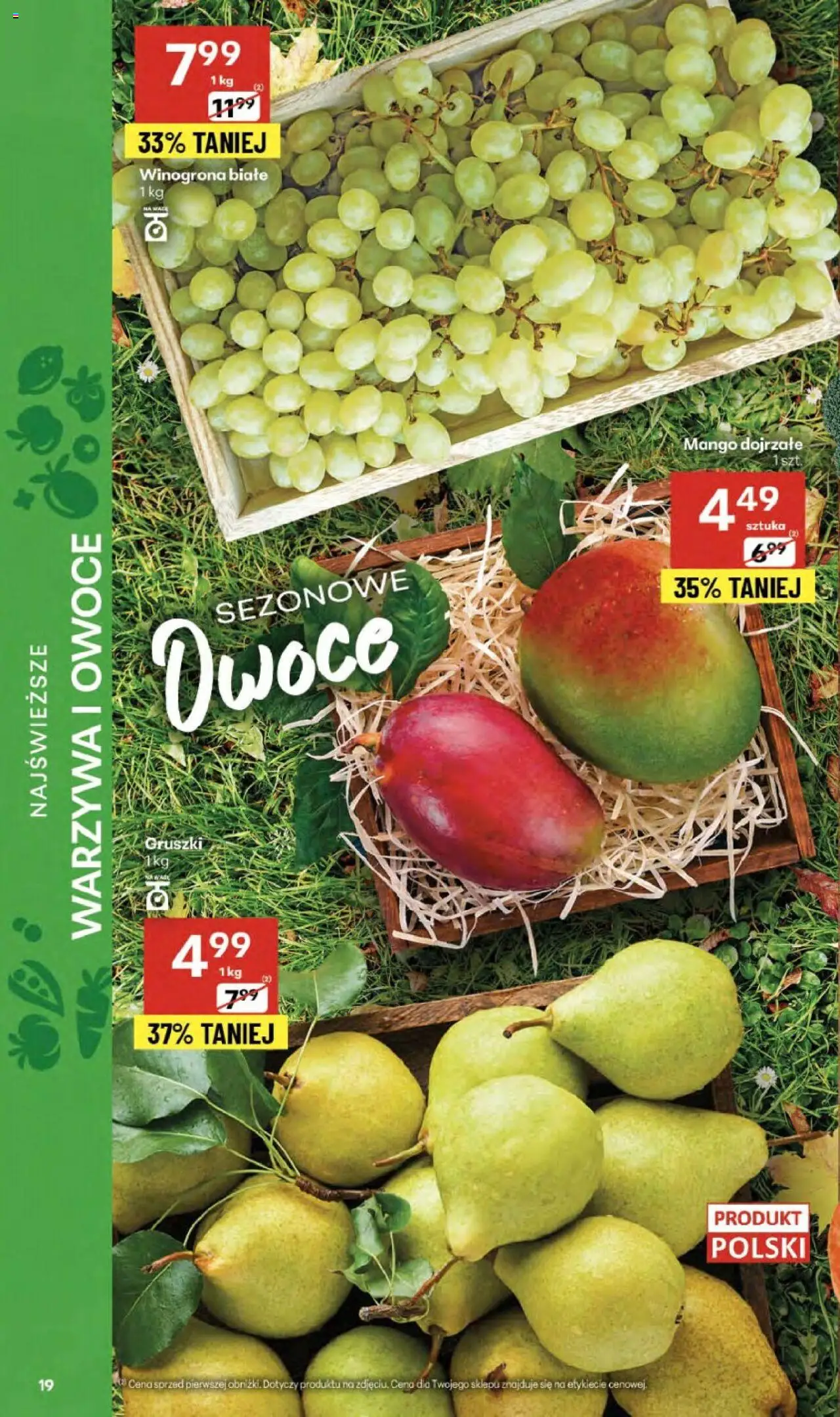 Delikatesy Centrum Gazetka od 18.09.2025 | Strona: 19 | Produkty: Mango, Winogrona, Warzywa, Owoce