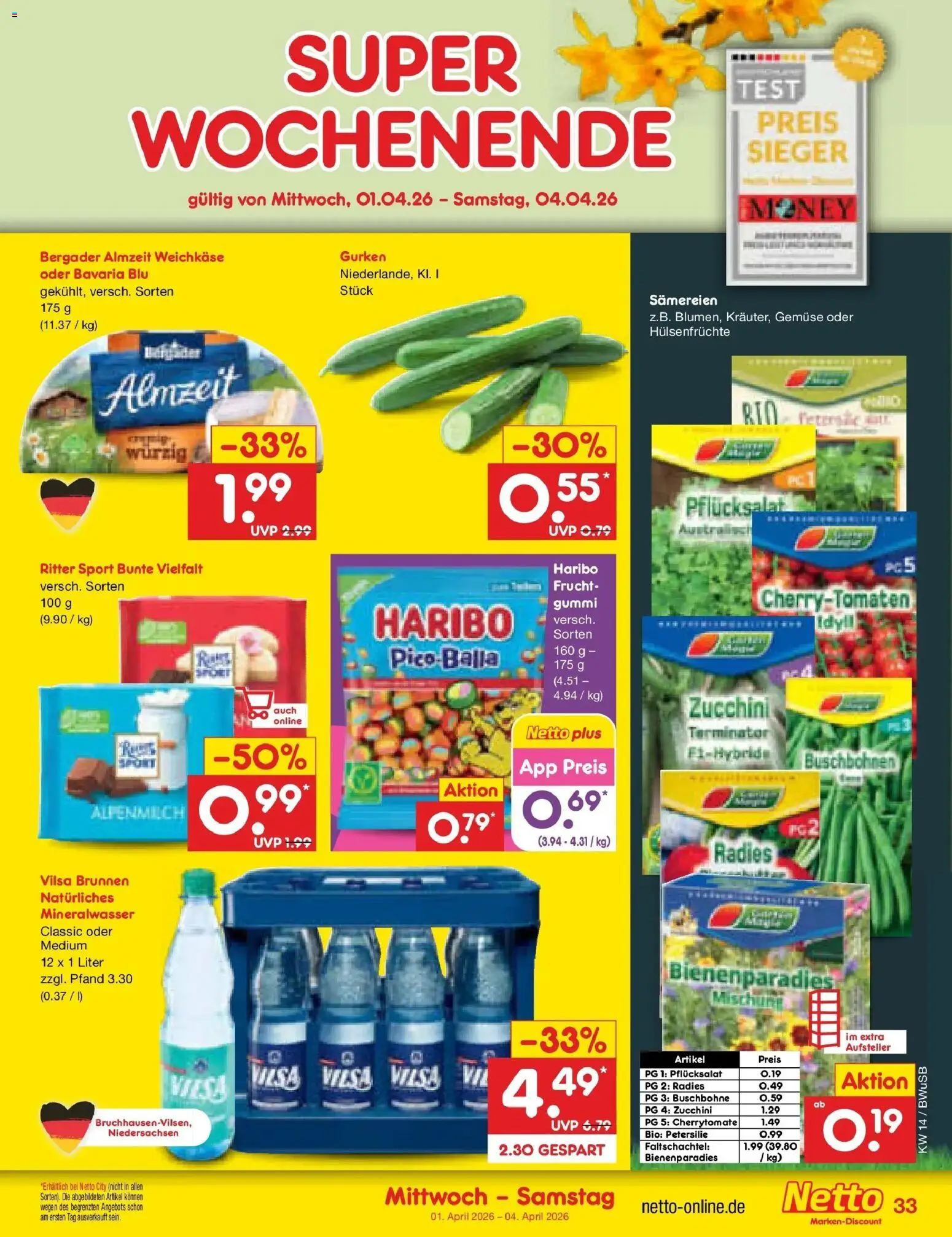 Netto Marken-Discount Prospekt Stemwede-Dielingen	 – gültig ab 30.03.2026 | Seite: 47 | Produkte: Haribo, Ritter sport, Mineralwasser, Petersilie