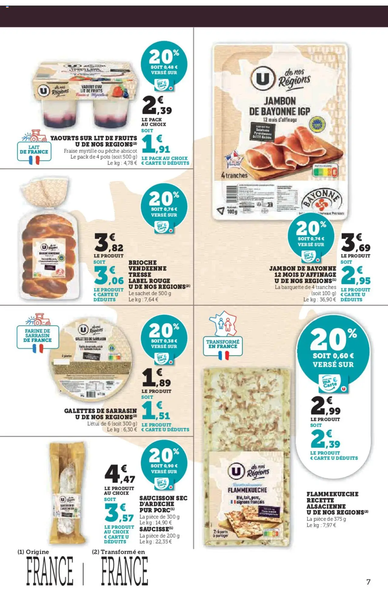  | Page: 7 | Produits: Yaourts, Pêche, Lit, Porc