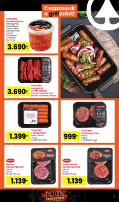 Spar akciós ujság - amely érvényes a következő dátumtól: 02.05.2025 | Oldal: 3 | Termékek: Chili, Sertéstarja, Hamburger, Grill