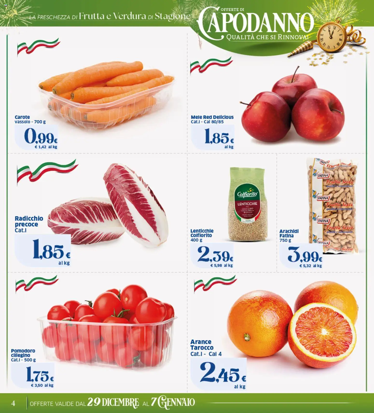 Volantino SIGMA del 29.12.2025 | Pagina: 4 | Prodotti: Mele, Arance, Pomodoro, Carote