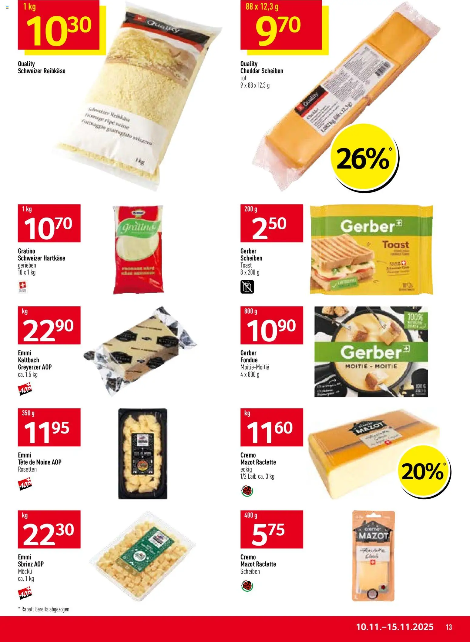 Prodega Aktionen – gültig ab 10.11.2025 | Seite: 13 | Produkte: Raclette, Fondue