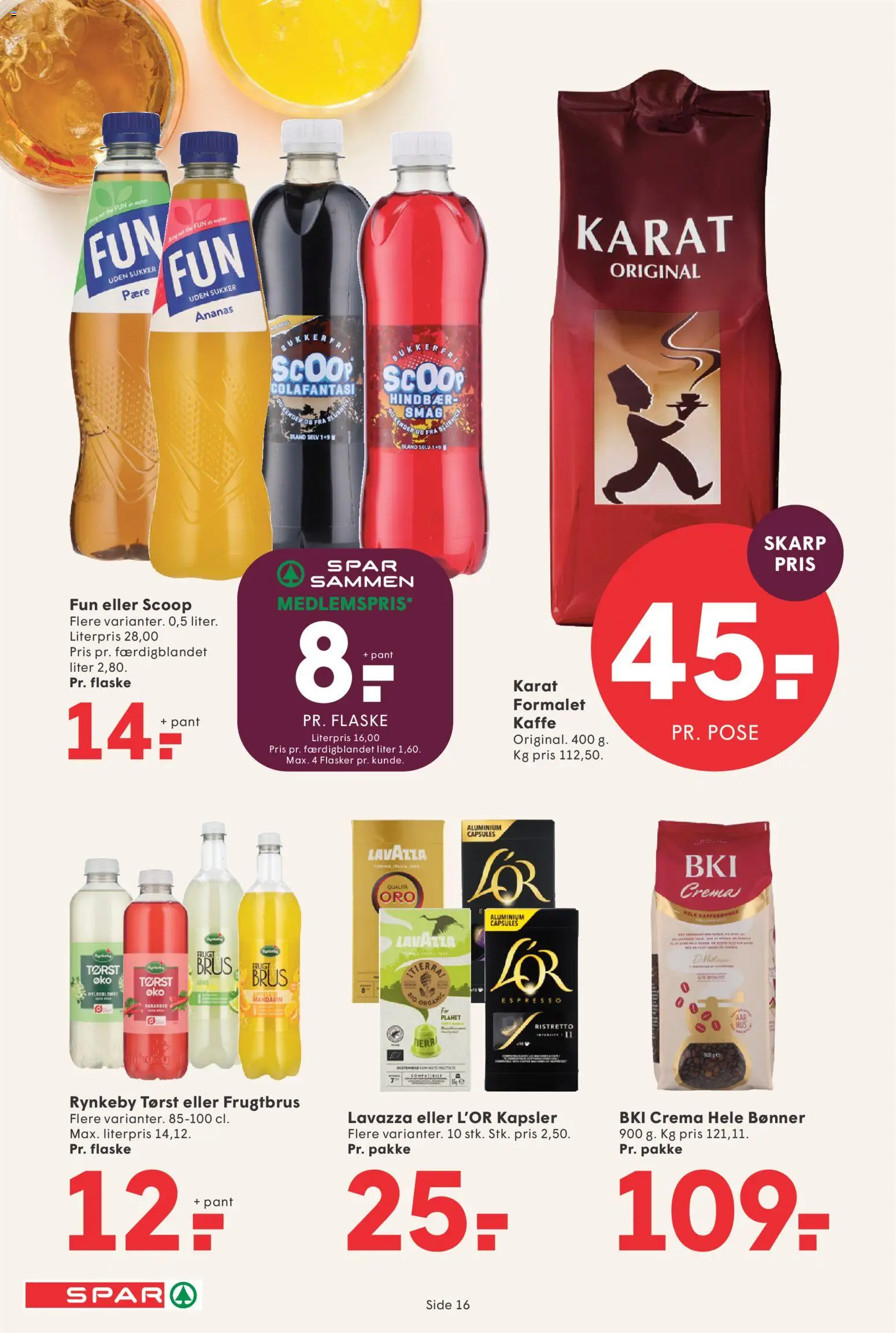 Spar tilbudsavis – gyldig fra 01.05.2026 | Side: 16 | Produkter: Rabarber, Kaffe, Ananas, Sukker