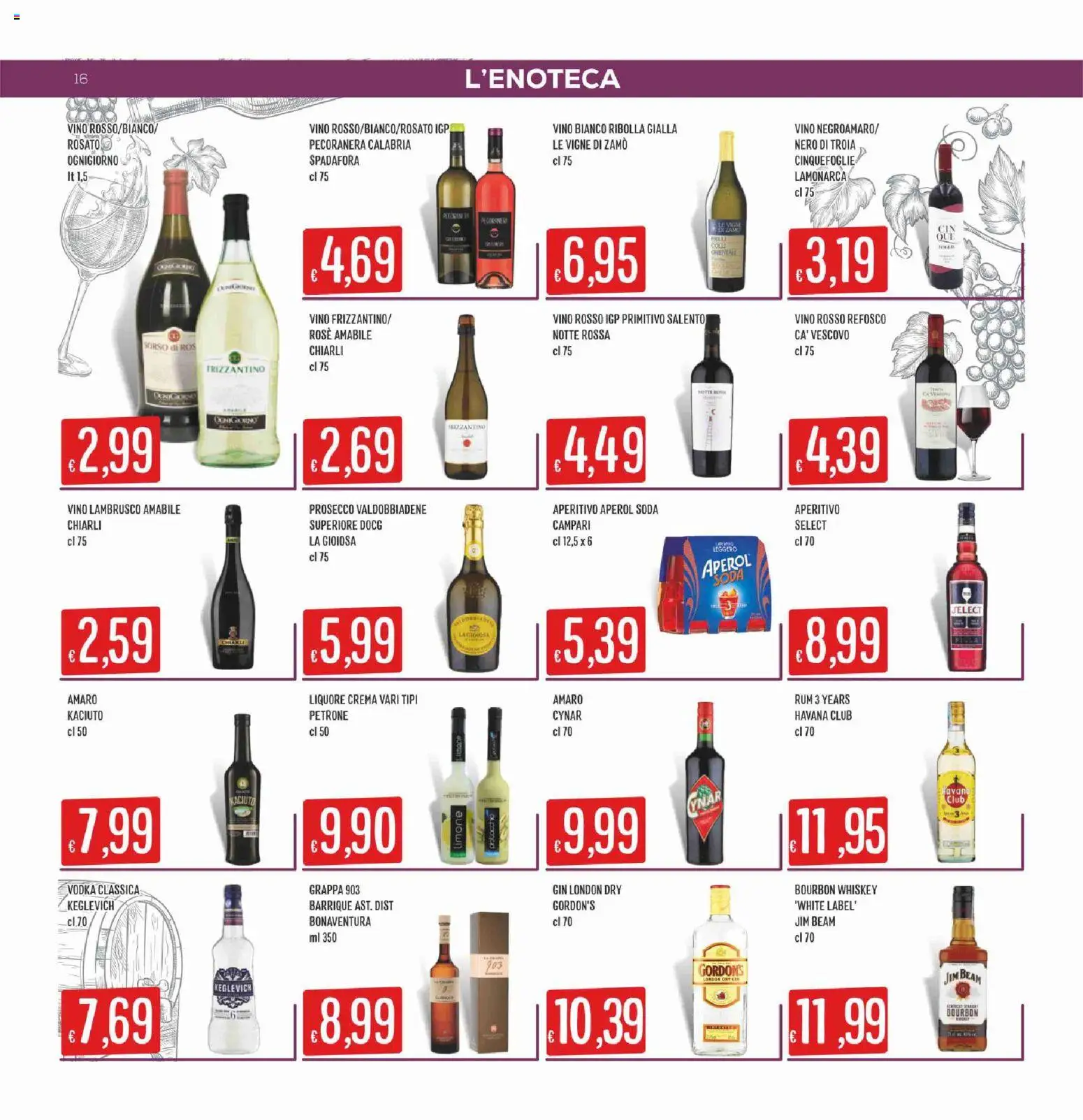 Volantino SISA del 05.03.2026 | Pagina: 16 | Prodotti: Gin, Prosecco, Vino, Amaro