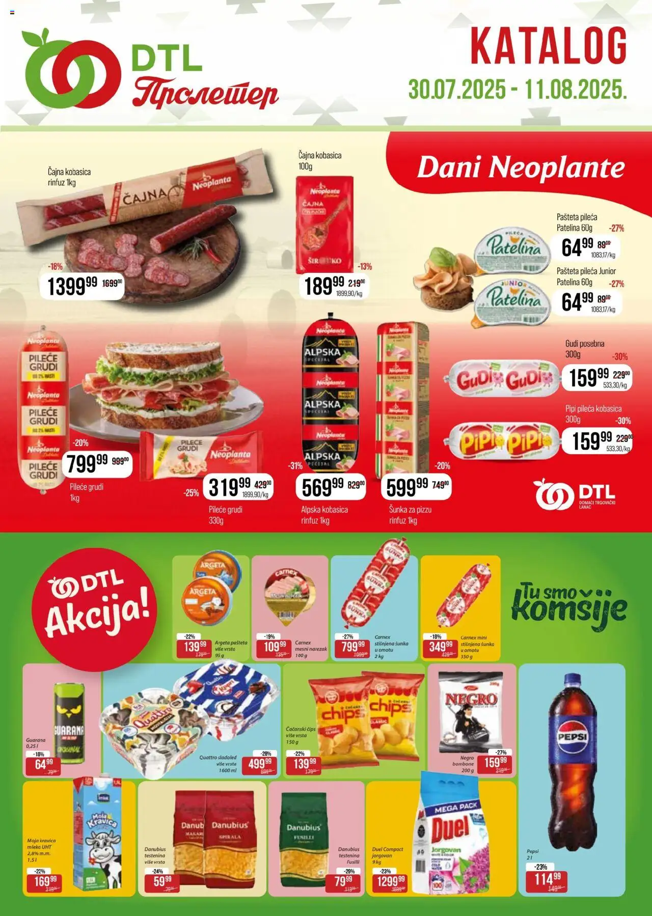 Metalac Proleter katalog - važi od 30.07.2025 | Strana: 1 | Proizvode: Bombone, Čips, Kobasica, Pašteta