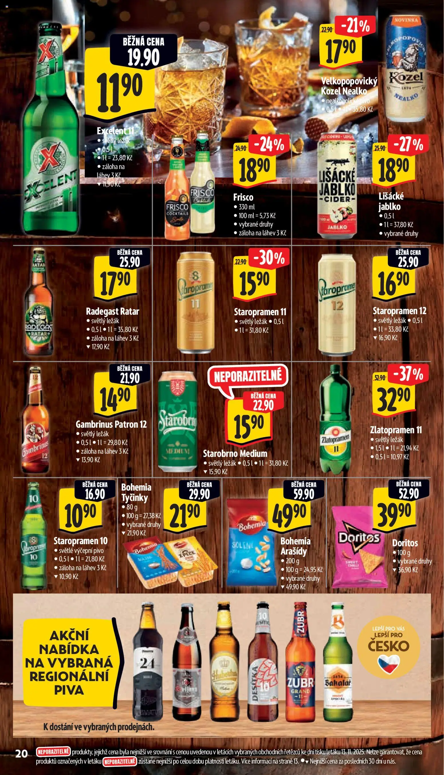 Albert leták - Supermarket od 19.11.2025 | Strana: 28 | Produkty: Starobrno, Frisco, Cider, Arašídy