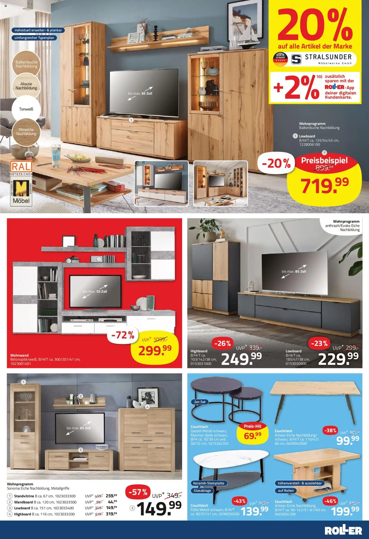 Roller Prospekt 	 – gültig ab 28.12.2025 | Seite: 11 | Produkte: Lowboard, HIghboard, Wandboard, Couchtisch