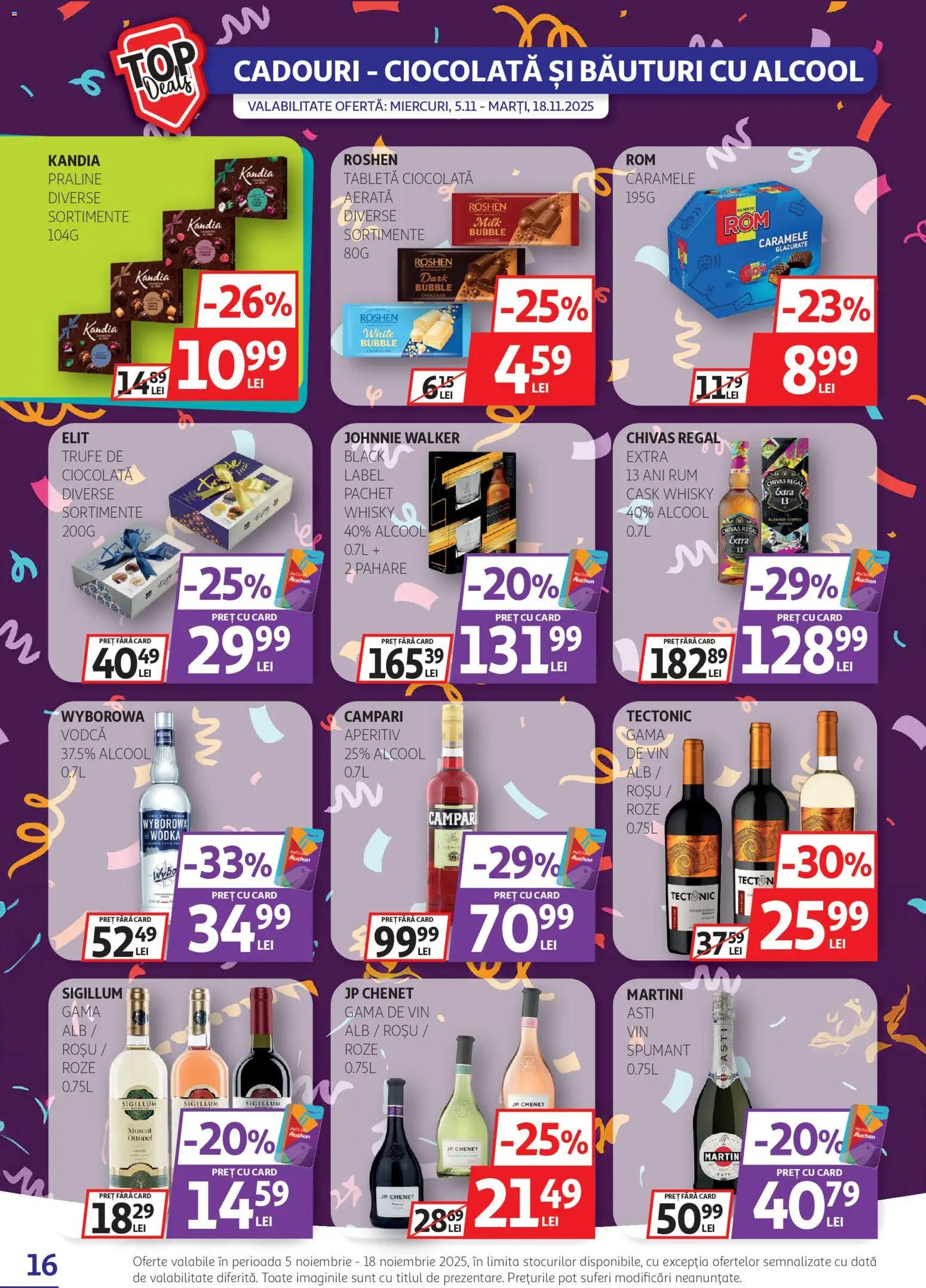 Noul catalog Auchan – valabil de la 05.11.2025 | Pagină: 16 | Produse: Tabletă, Yulaf, Praline, Ciocolată