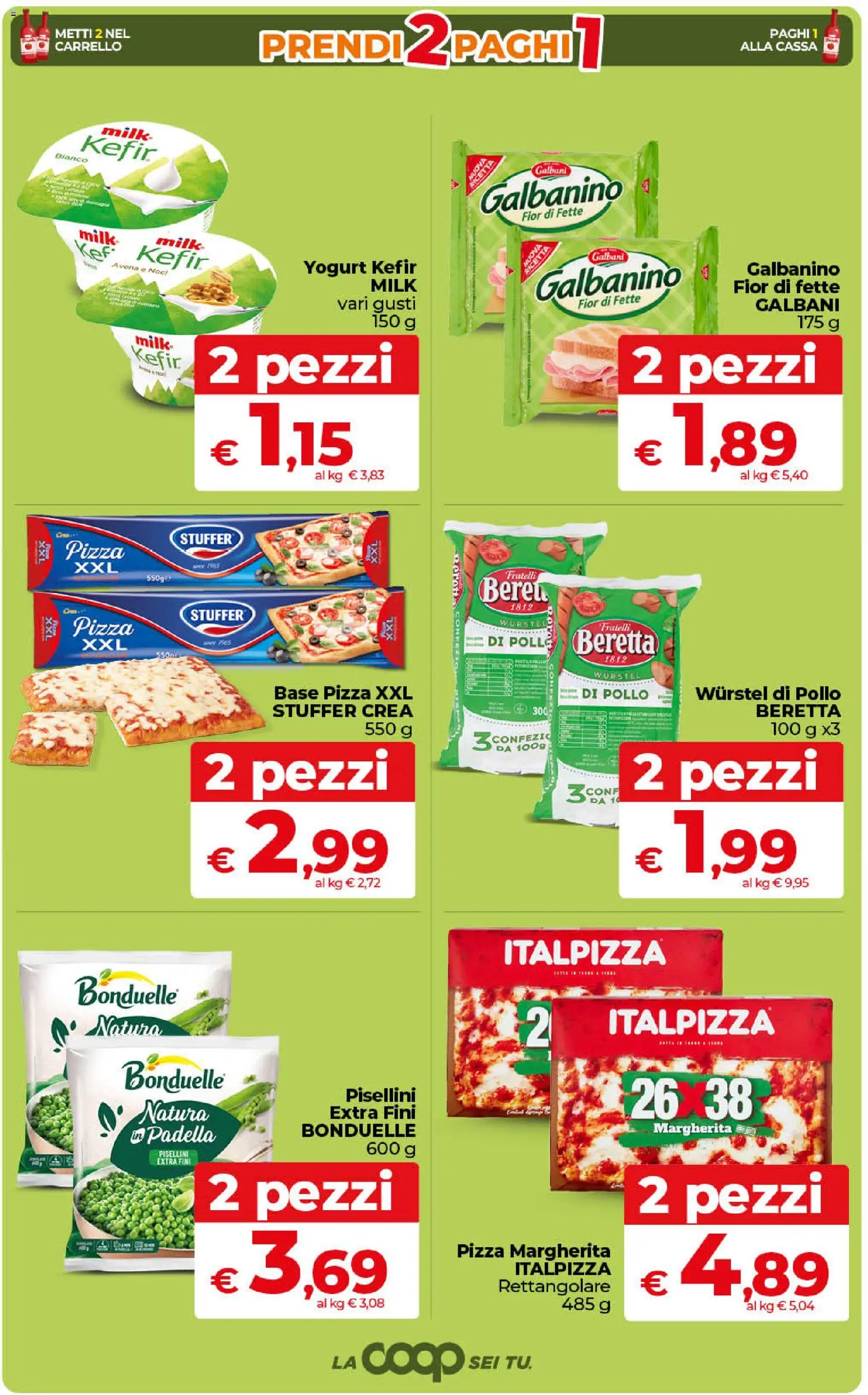 Volantino Ipercoop del 24.02.2026 | Pagina: 2 | Prodotti: Pizza, Pollo, Wurstel, Padella