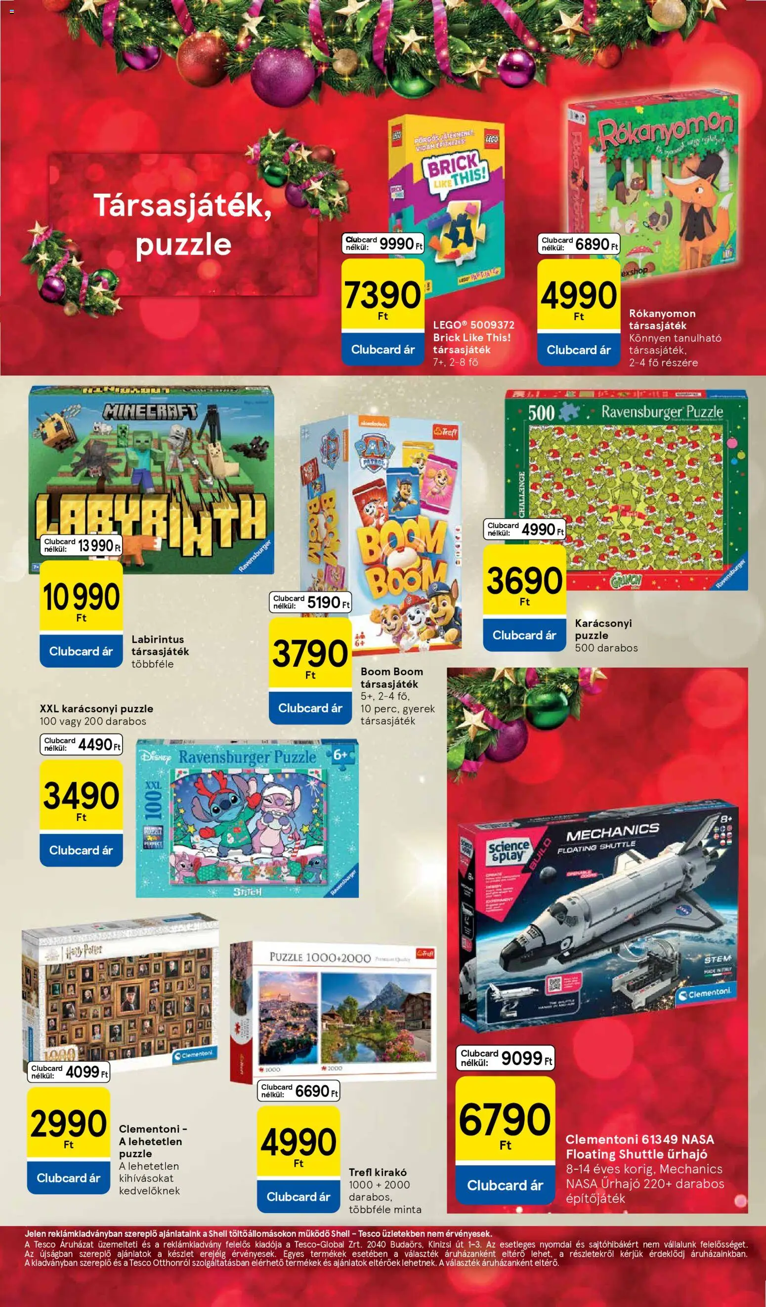 Tesco akciós ujság - amely érvényes a következő dátumtól: 29.10.2025 | Oldal: 31 | Termékek: Puzzle, Társasjáték