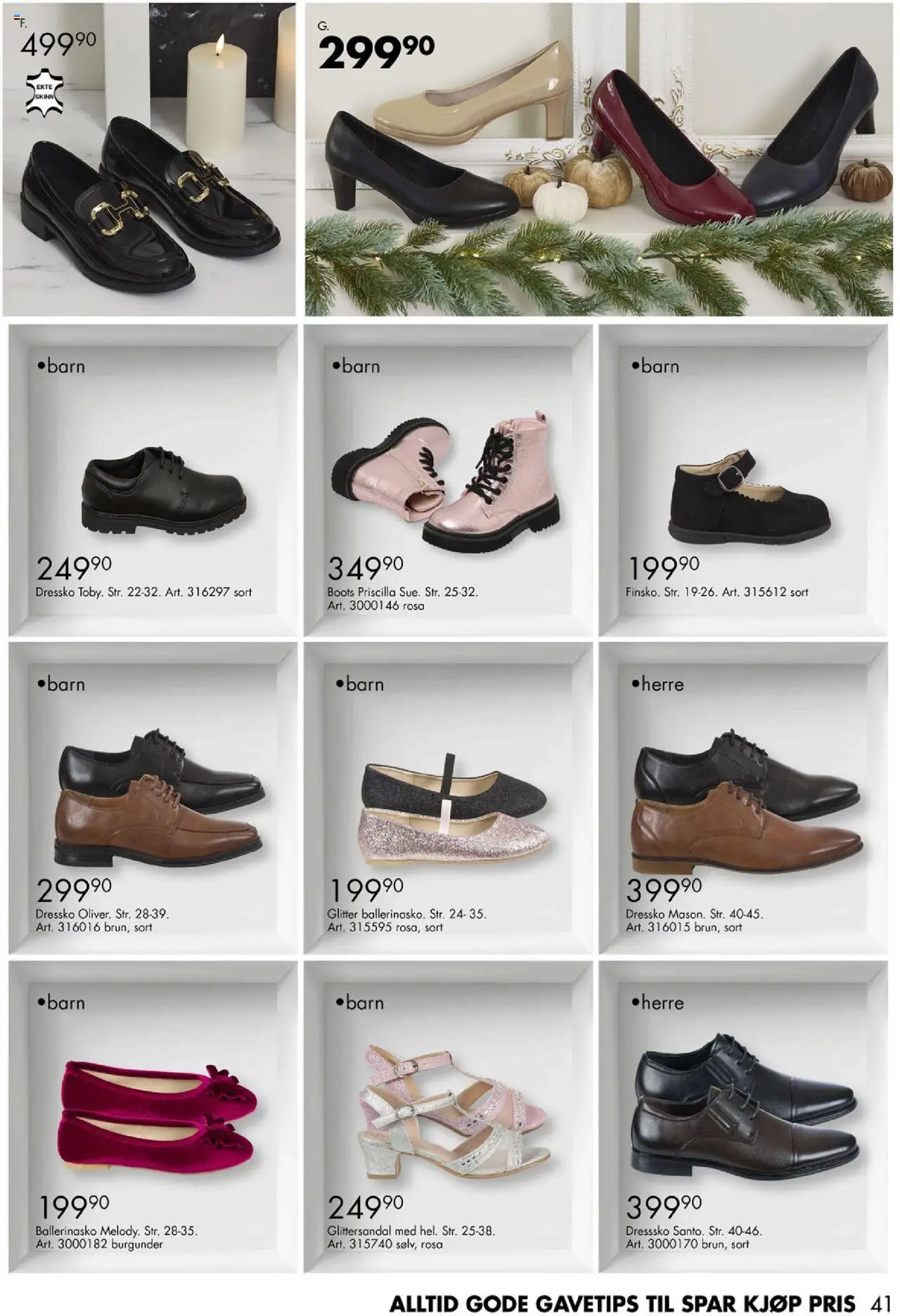 {H1} | Side: 41 | Produkter: Ballerinasko, Glitter, Dressko, Boots