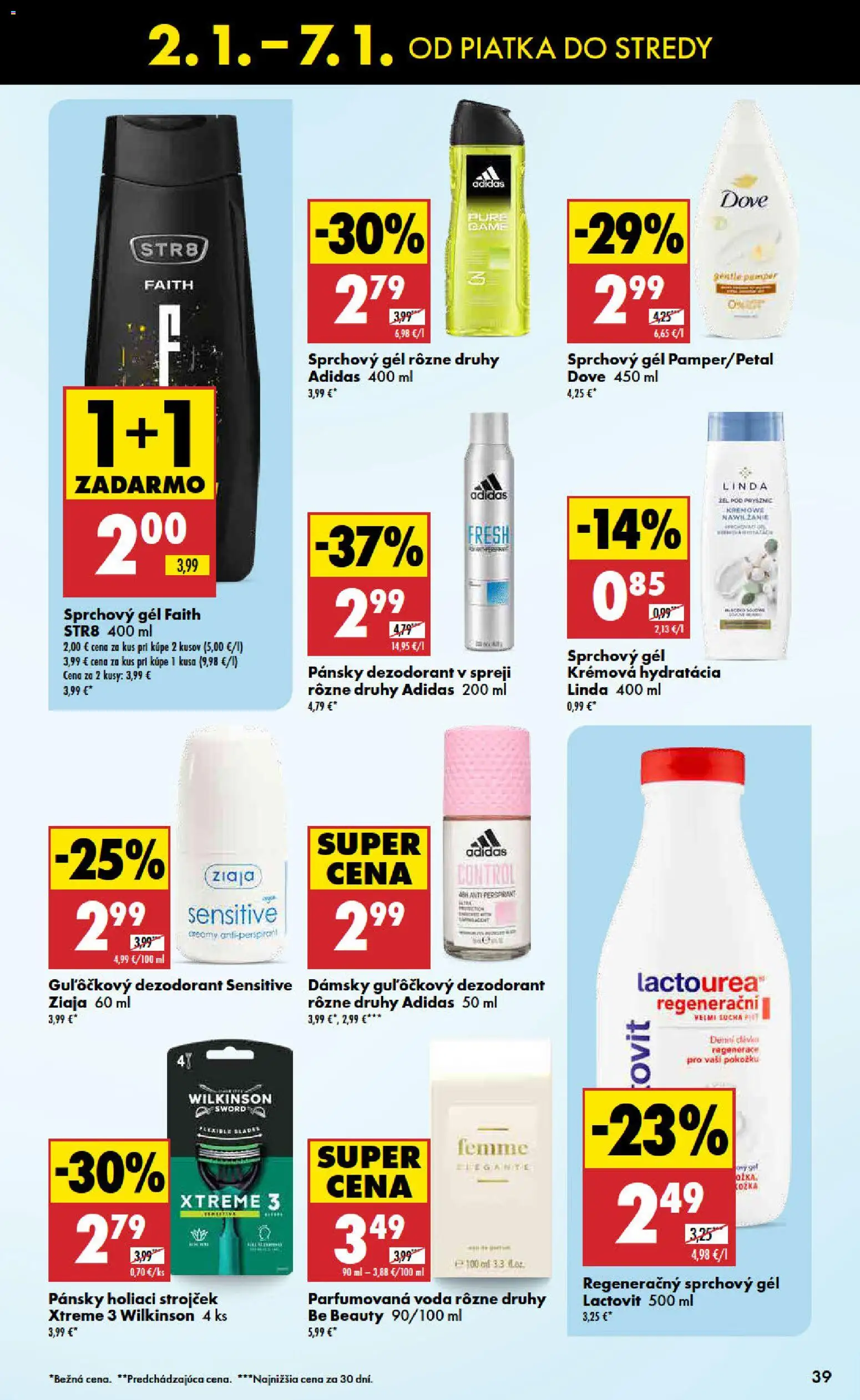 Nové Biedronka akcie – leták je platný od 02.01.2026 | Strana: 39 | Produkty: Strojček, Holiaci strojček, Dezodorant, Antiperspirant