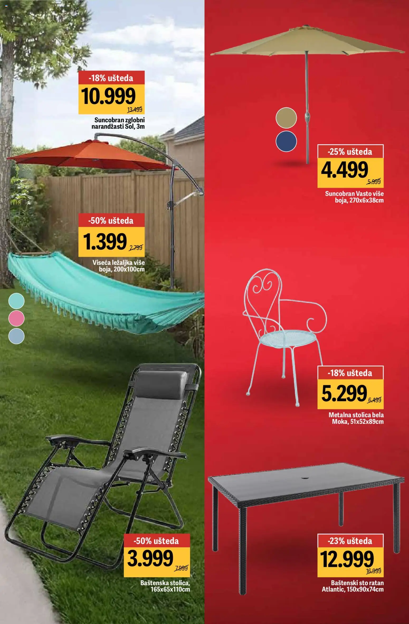 Mega Maxi katalog - važi od 02.04.2026 | Strana: 7 | Proizvode: Ležaljka, Sto, Stolica, Suncobran