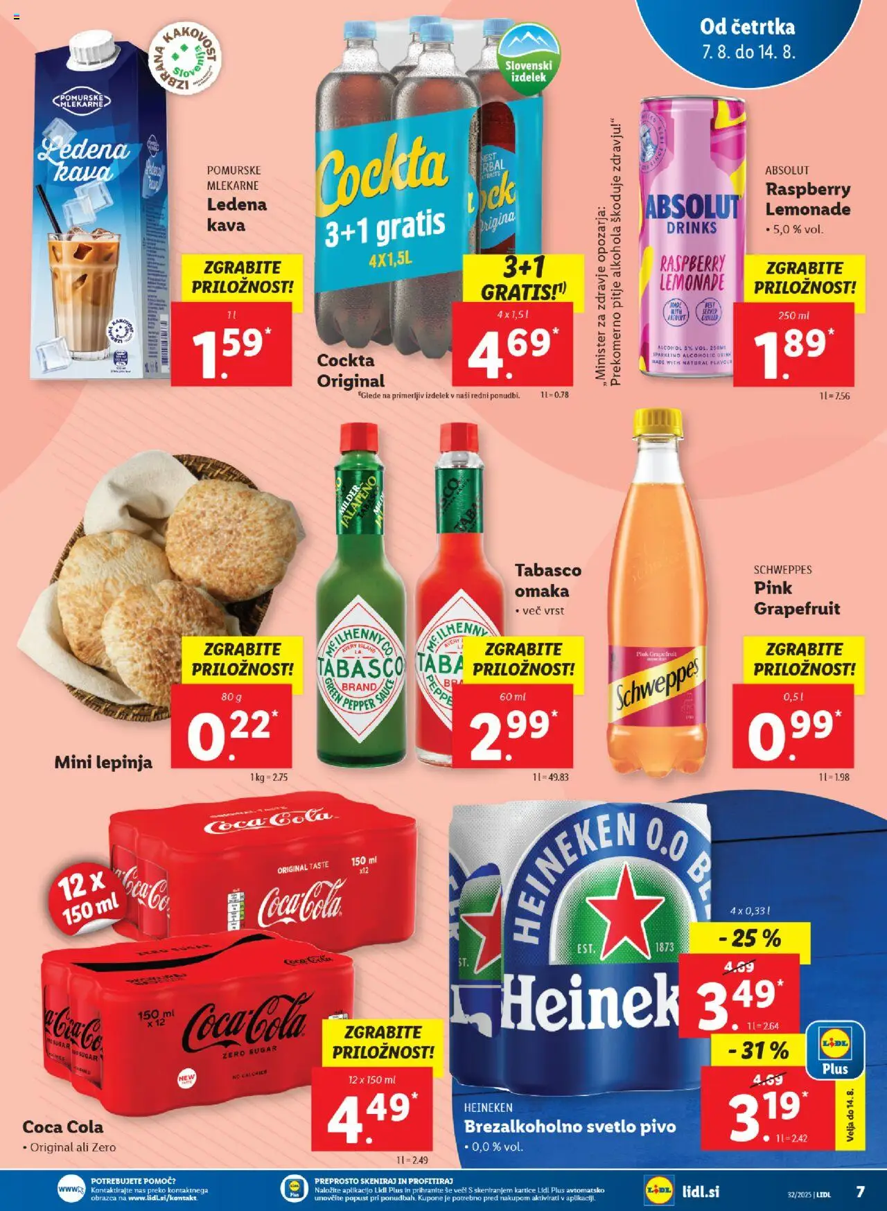 Lidl katalog │ velja od 07.08.2025 | Stran: 7 | Izdelki: Falafel, Lepinja, Pivo, Omaka